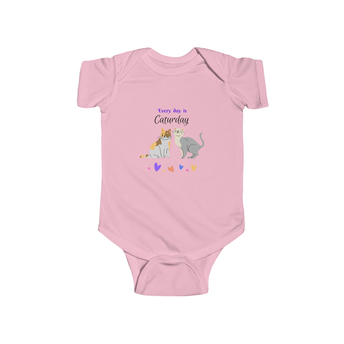 CatLady Grandma Baby Bodysuit With "Every day is Caturday" Design, Cat Lover Mom Gift, 4 Colors