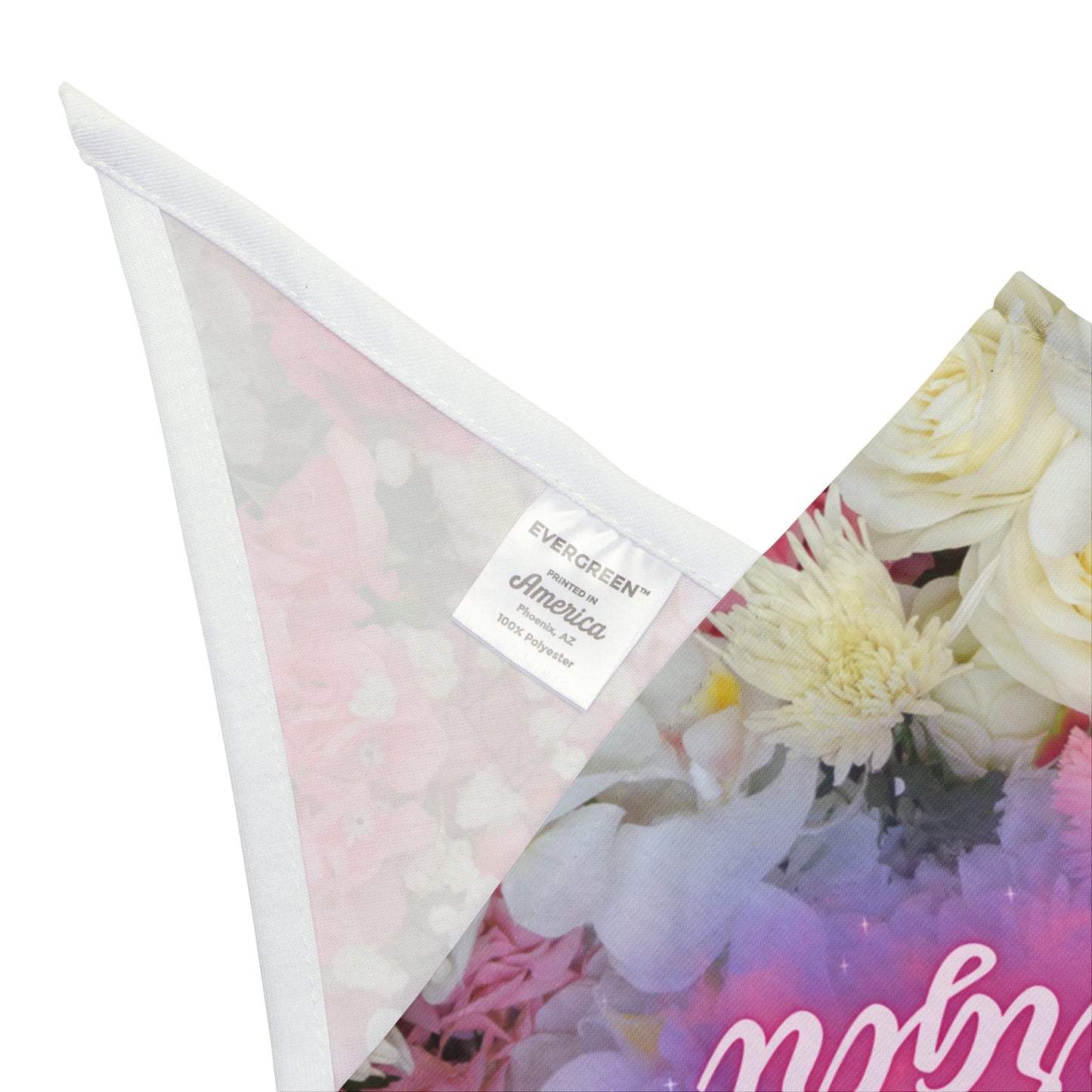 Creamy Floral "Fluffy Flowergirl" Pet Bandana, Bridal Shower Engagement Party, Gift For CatLady Dog Mom Bride