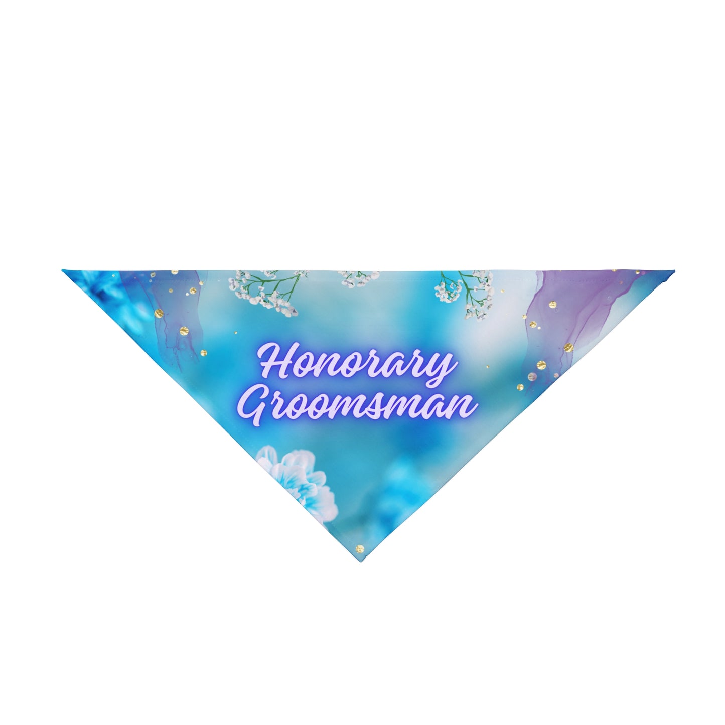 Turquoise Blue "Honorary Groomsman" Pet Bandana, Bridal, Engagement Wedding Themed Pet Attire, Cat Dog Pet Lover Gift for Bride or Groom