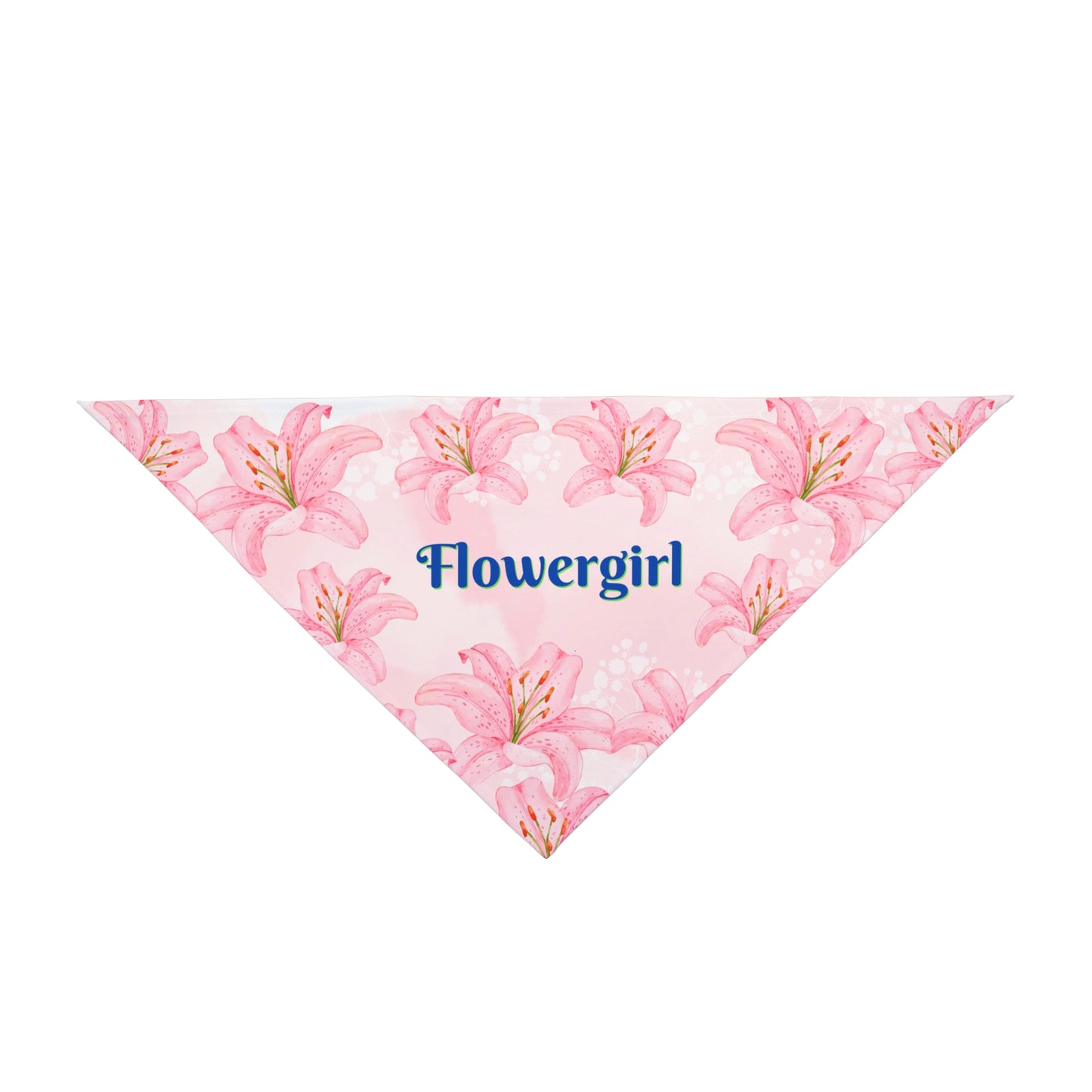 Pink Hibiscus "Flowergirl"  Bridal Pet Bandana, Engagement Wedding Partywear for Cats Dogs, Pet Lover Gift For Bride, Groom, CatLady Dog Mom