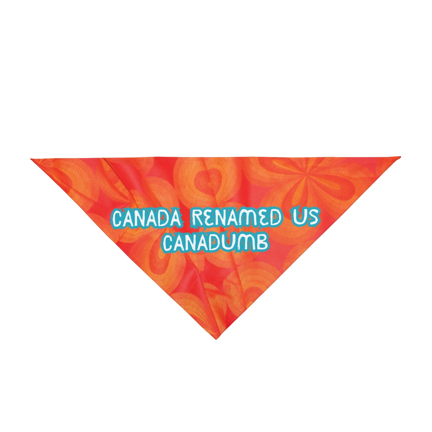 Fun Political Pet Bandana With Humorous "Canadumb" Slogan, Bright Orange Style, Great Gift For Pro-Democracy Dog Moms