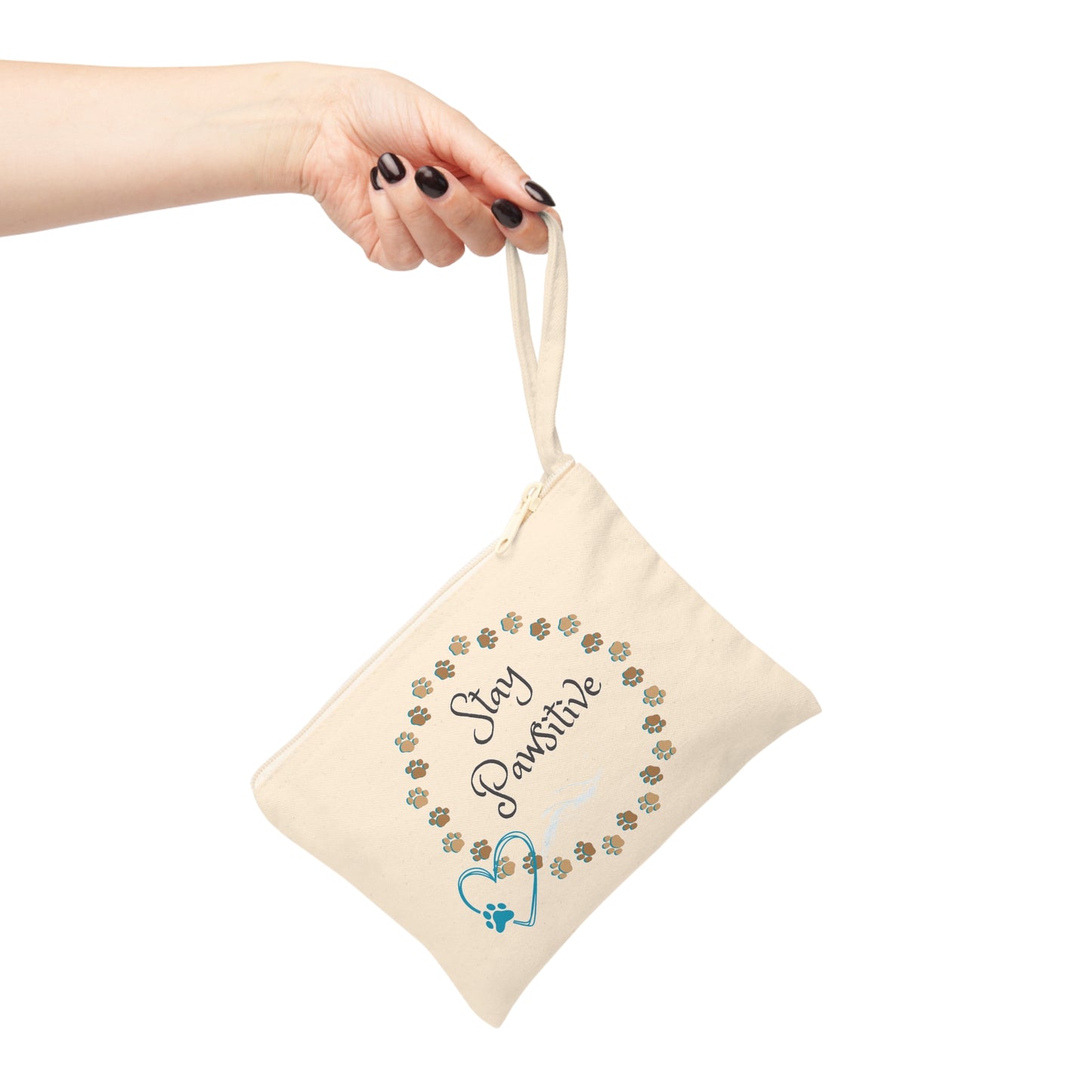Cat Lady On-the-Go Wrist Purse -"Stay Pawsitive" slogan