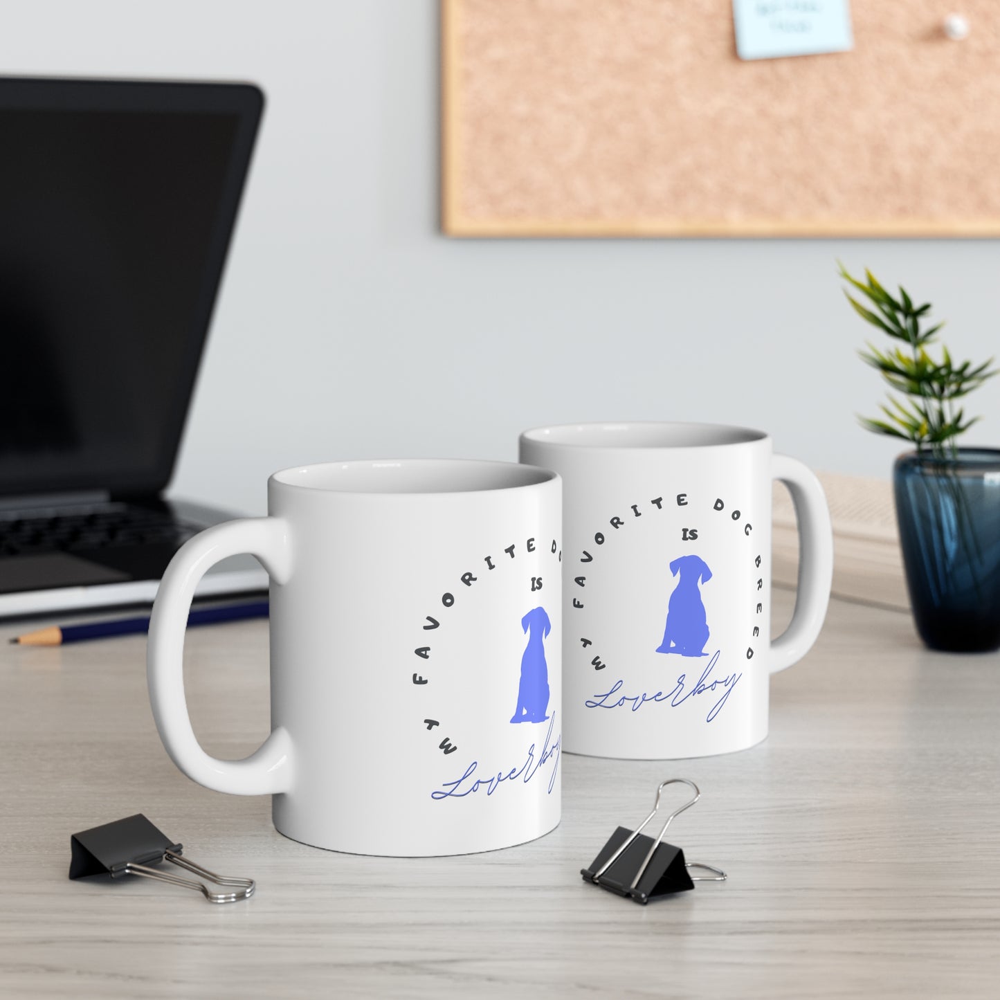 Dog Mom Mug with Fun "My Favorite Breed is Loverboy" Slogan, Great Gift forPeet Lover Dog Lover Mom, Ceramic, 11oz