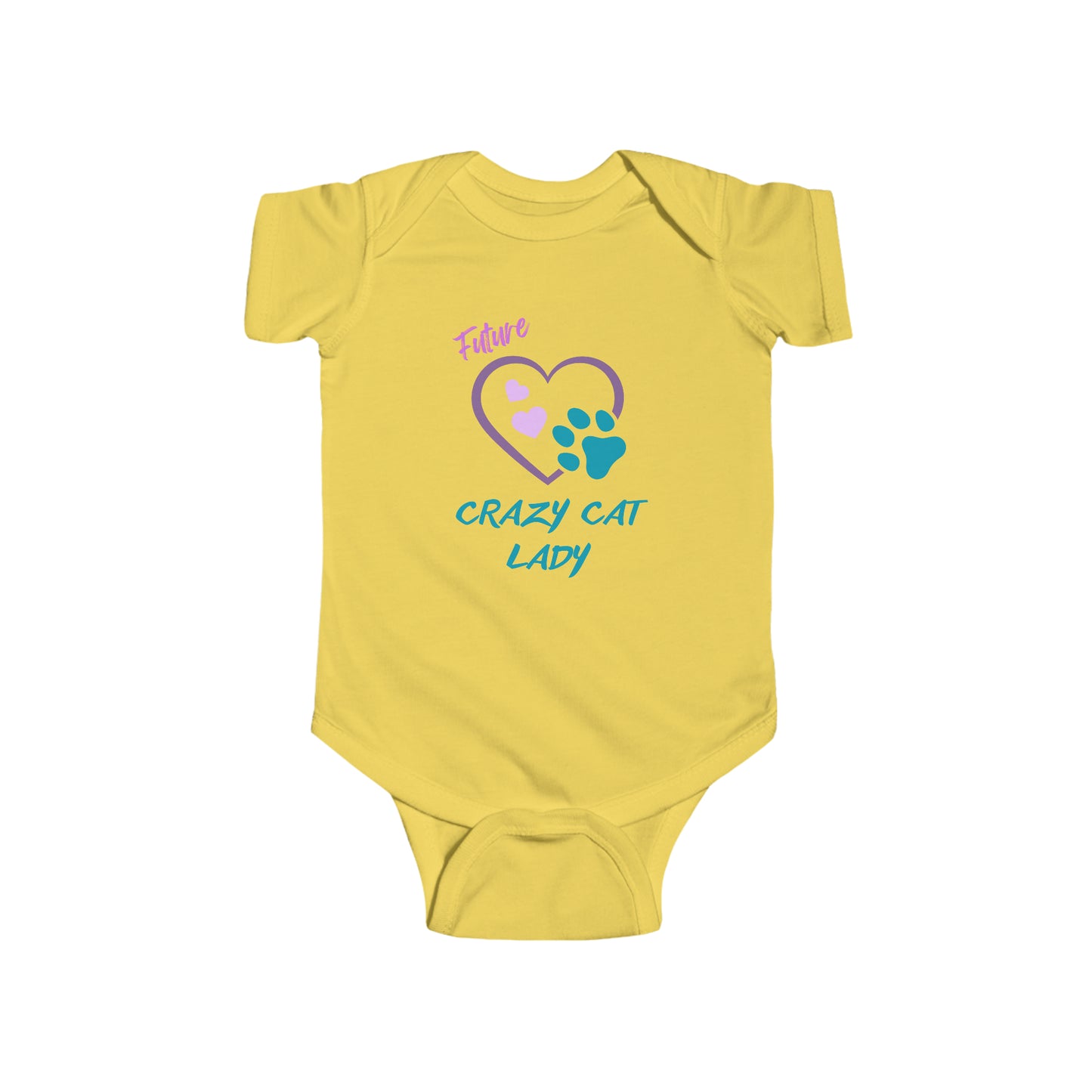 CatLady Grandma Baby Bodysuit, With "FUTURE Crazy Cat Lady" Design, Cat Lover Mom Gift, 4 Colors