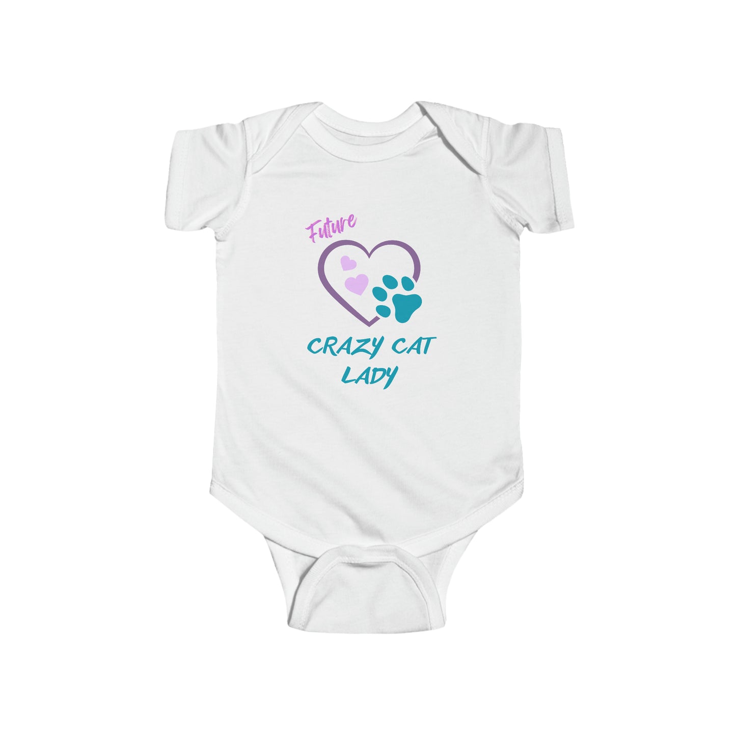 CatLady Grandma Baby Bodysuit, With "FUTURE Crazy Cat Lady" Design, Cat Lover Mom Gift, 4 Colors