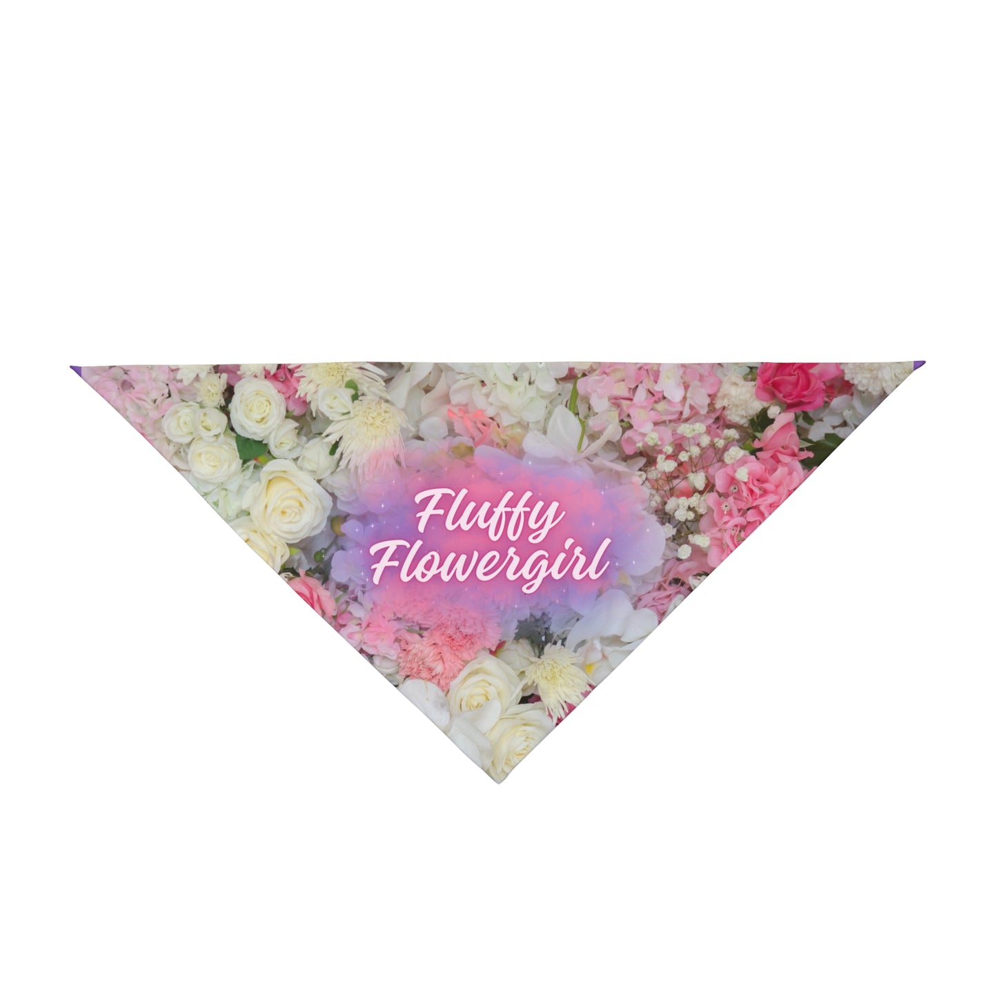 Creamy Floral "Fluffy Flowergirl" Pet Bandana, Bridal Shower Engagement Party, Gift For CatLady Dog Mom Bride