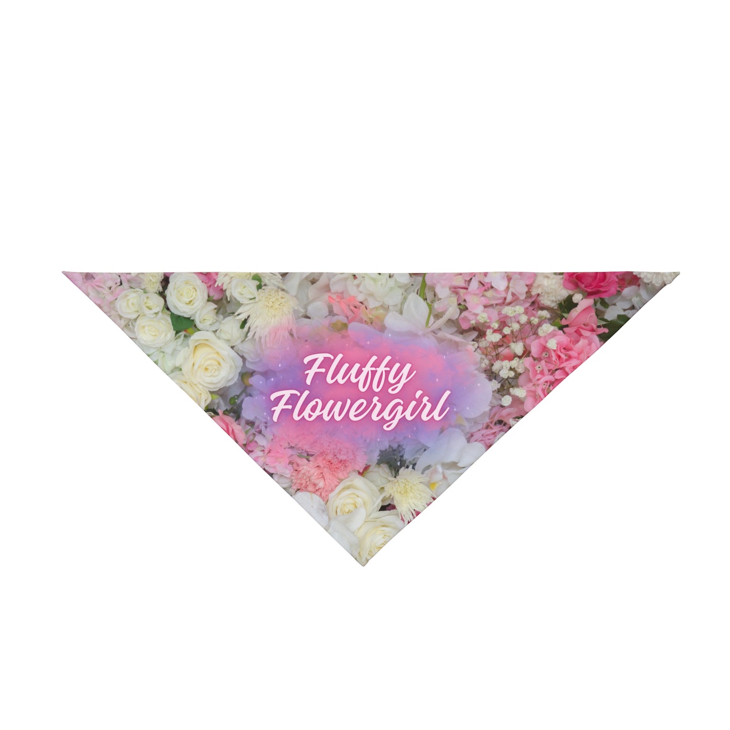 Creamy Floral "Fluffy Flowergirl" Pet Bandana, Bridal Shower Engagement Party, Gift For CatLady Dog Mom Bride