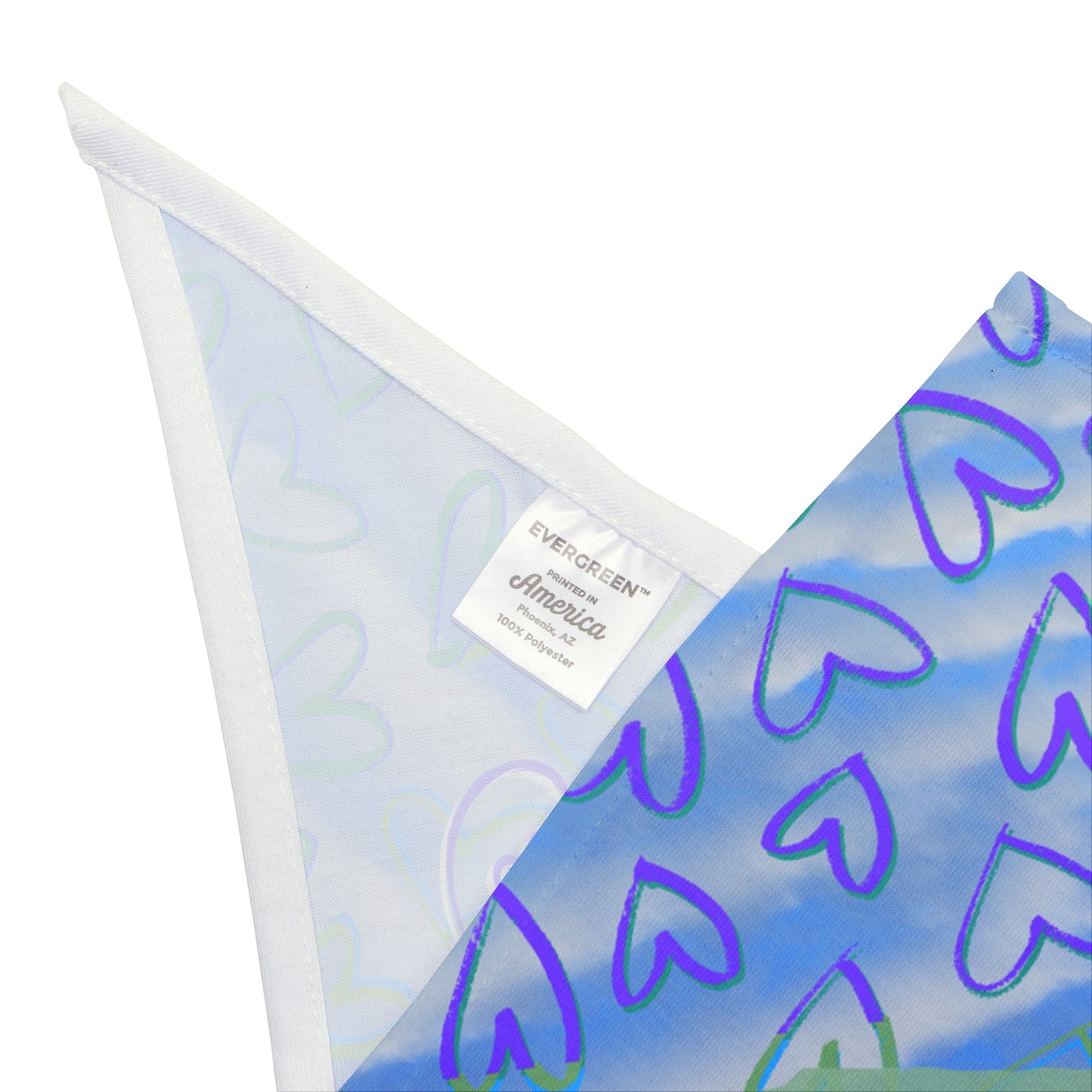 Blue and Purple Hearts "My Breed is Loverboy" Pet Bandana, Dog or Cat Partywear, Great Cat Lady Dog Mom Gift