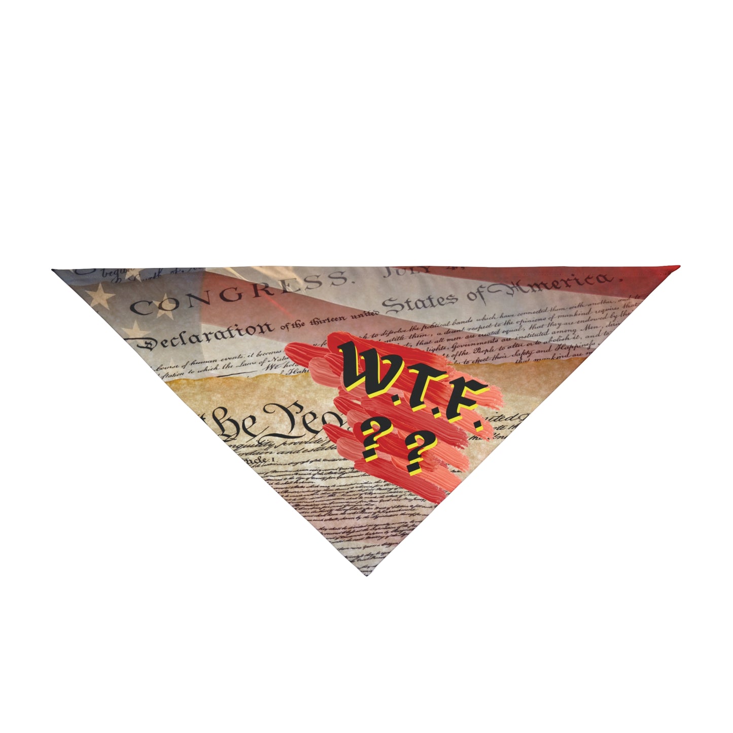 Political Pet Bandana With Constitution And "WTF" Slogan, Makes Strong Pro-Democracy Statement, Perfect For Peaceful Protests Anti-Fascism Events