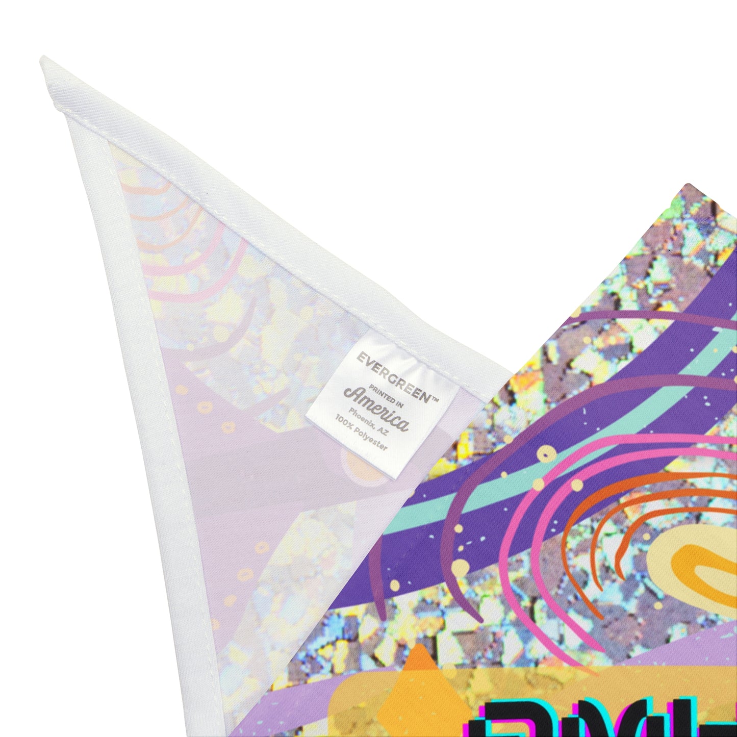 Cosmic "Rocket Dawg" Pet Bandana, Bright Purple-Yellow Rocketship Design, Doggy Daycare Partywear, Dog Mom Gift