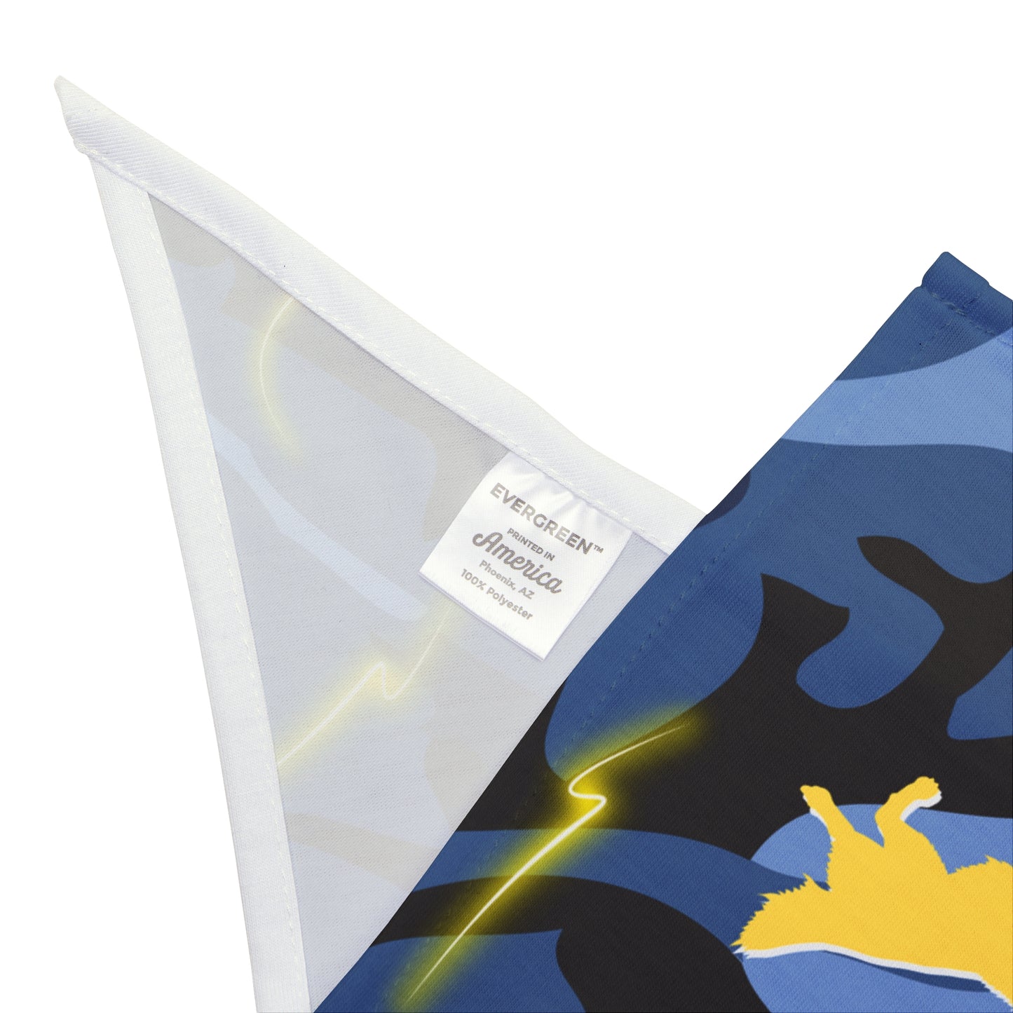 Pet Bandana with Blue Camo Design and "Outdoorsy" Slogan, Campout Dog Park Apparel, Pet Lover Gift