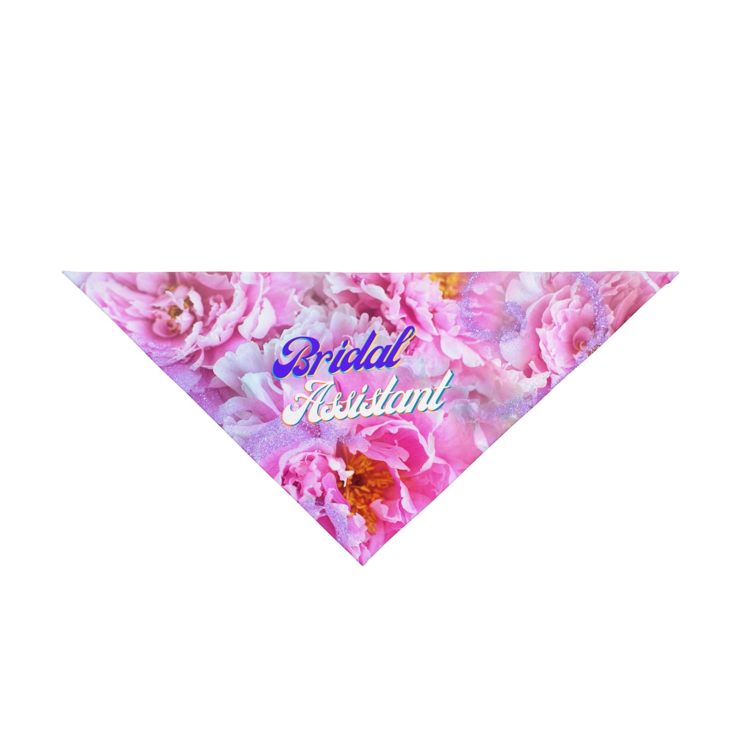 Colorful Floral "Bridal Assistant" Decorative Pet Bandana, Cat Dog Partywear, Engagement Wedding CatLady Dog Mom Gift For Bride