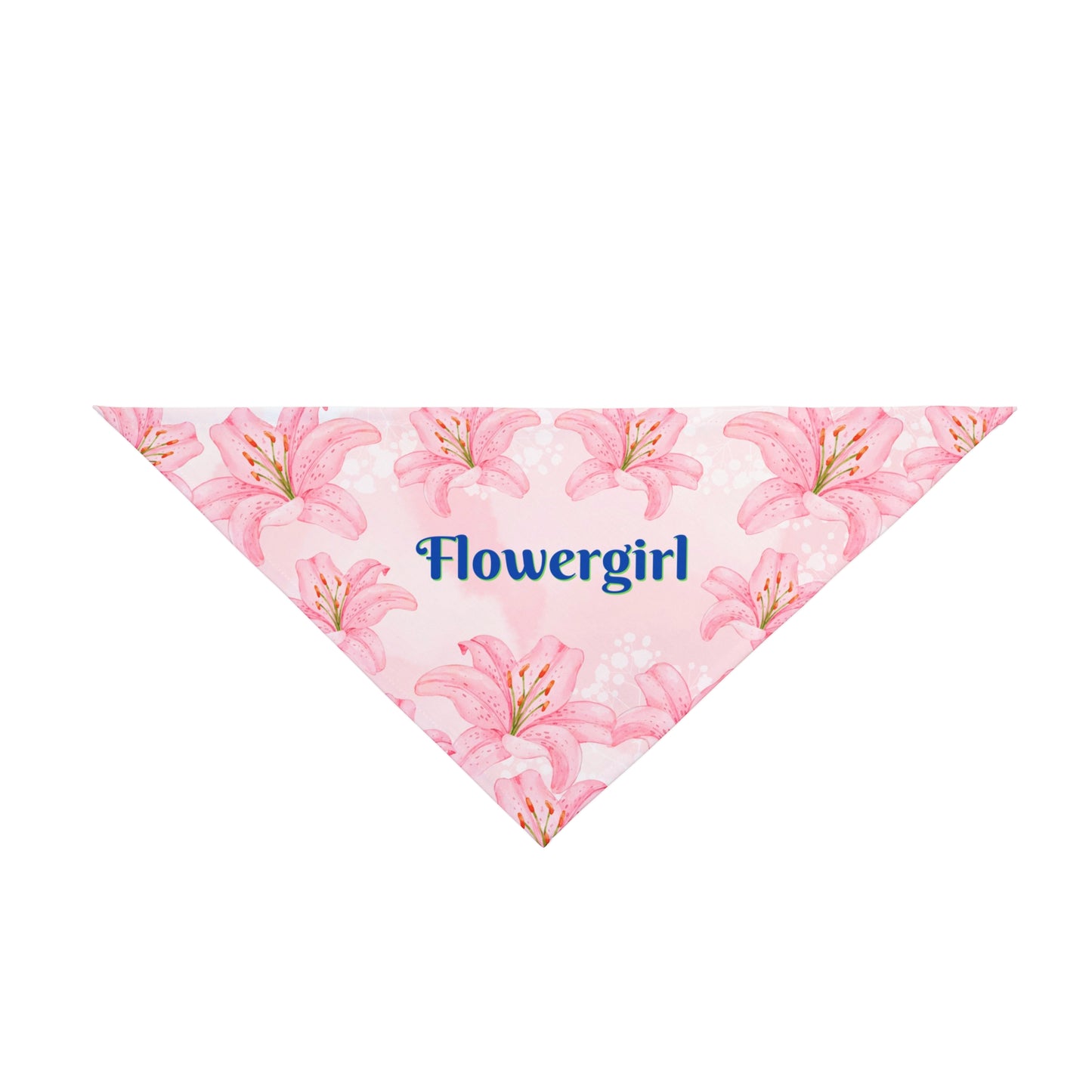Pink Hibiscus "Flowergirl" Bridal Pet Bandana, Engagement Wedding Partywear for Cats Dogs, Pet Lover Gift For Bride, Groom, CatLady Dog Mom