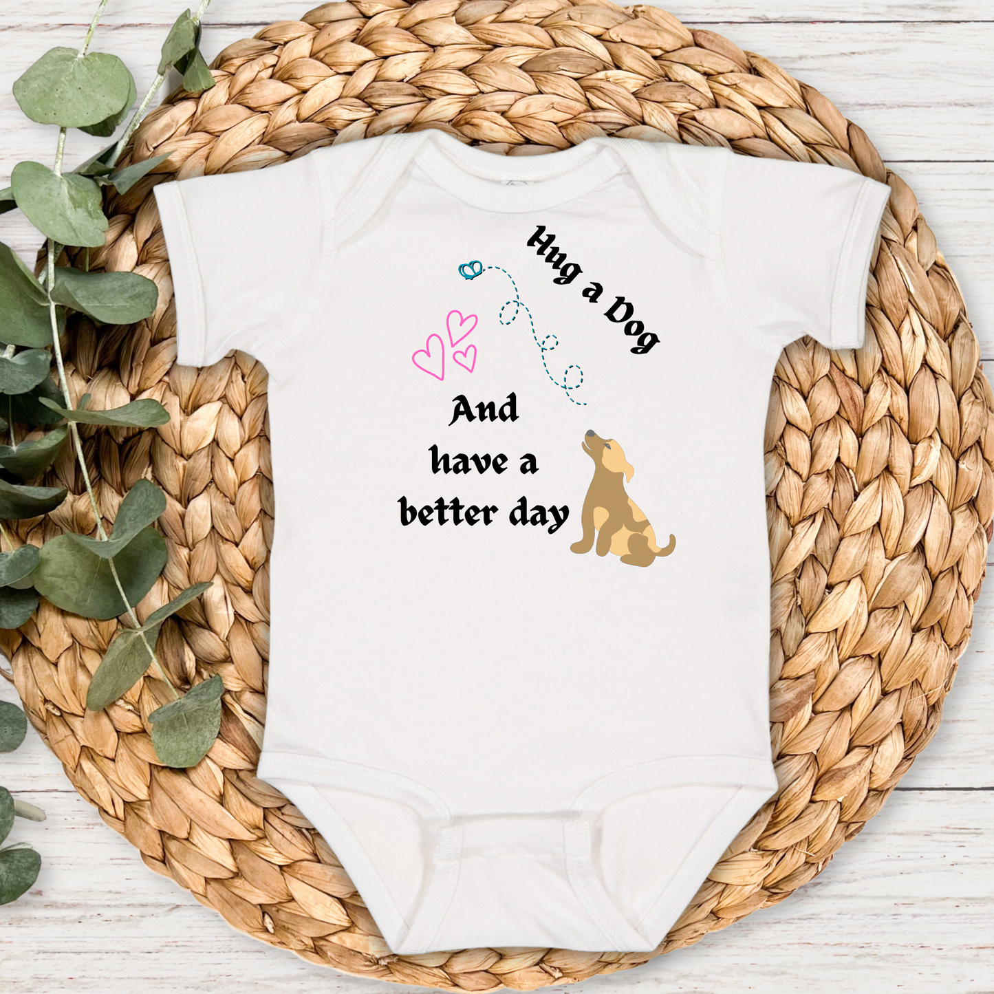 CatLady Grandma Baby Bodysuit With Fun "Hug a dog..." Design, Cat Lover Mom Grandma Gift, 4 Colors