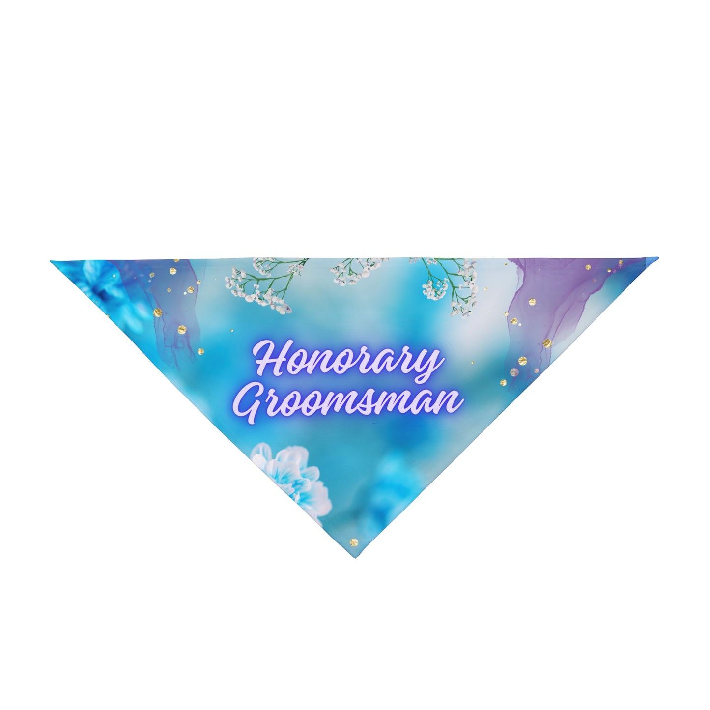 Turquoise Blue "Honorary Groomsman" Pet Bandana, Bridal, Engagement Wedding Themed Pet Attire, Cat Dog Pet Lover Gift for Bride or Groom