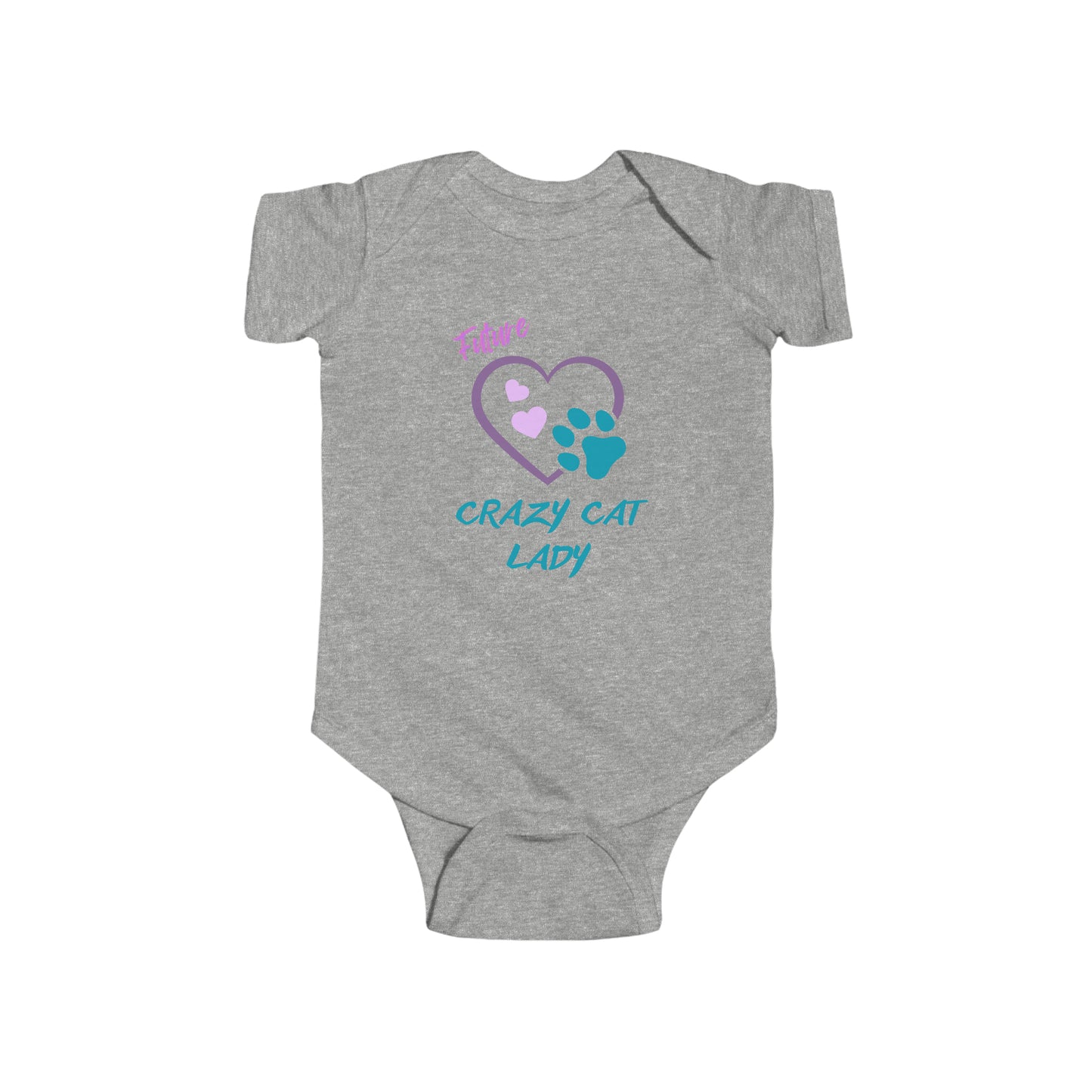 CatLady Grandma Baby Bodysuit, With "FUTURE Crazy Cat Lady" Design, Cat Lover Mom Gift, 4 Colors
