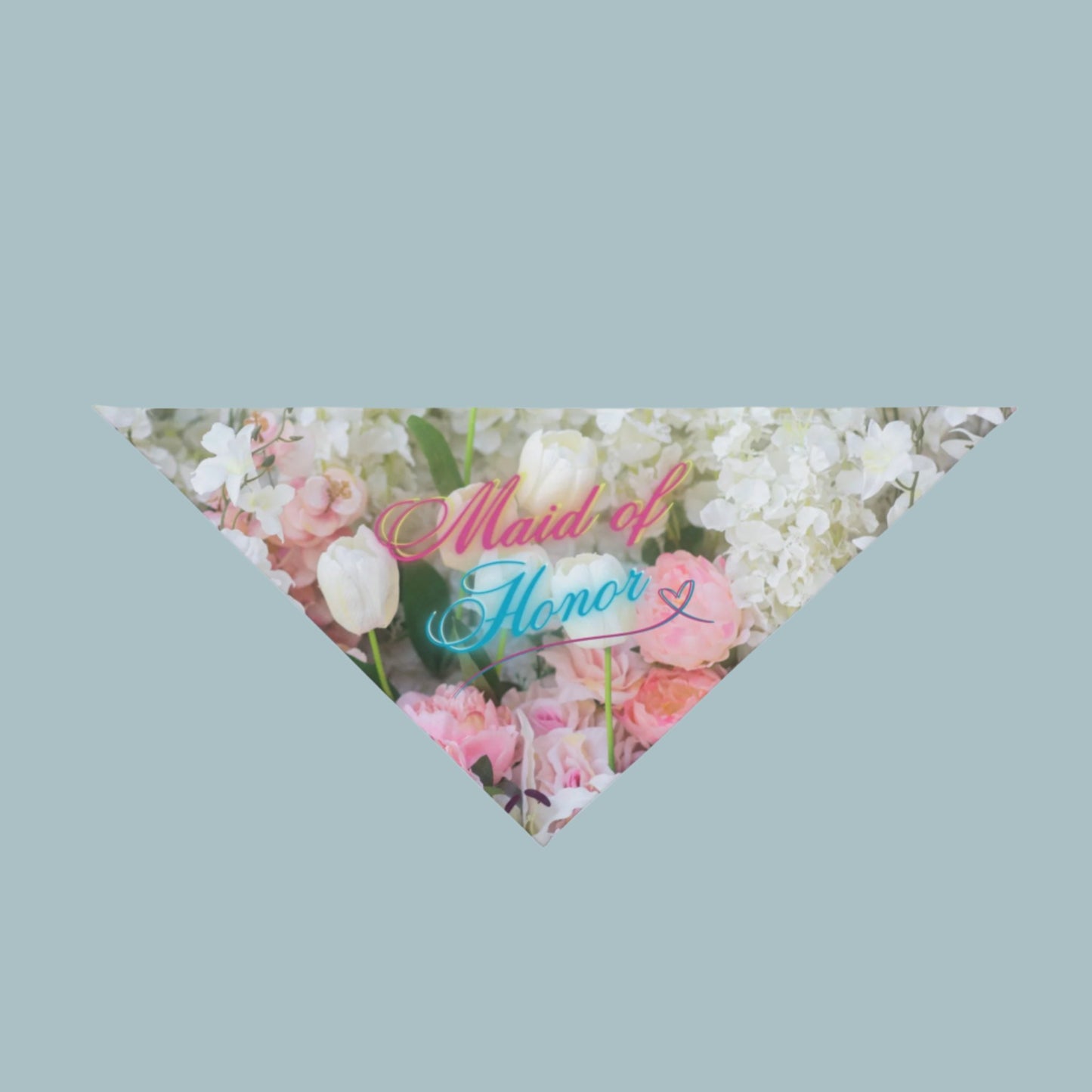Bridal Pet Bandana with Floral Pastel "Maid of Honor" Design, Engagement Wedding Parties, Pet Lover Bride, Groom Dog Cat Mom Gift