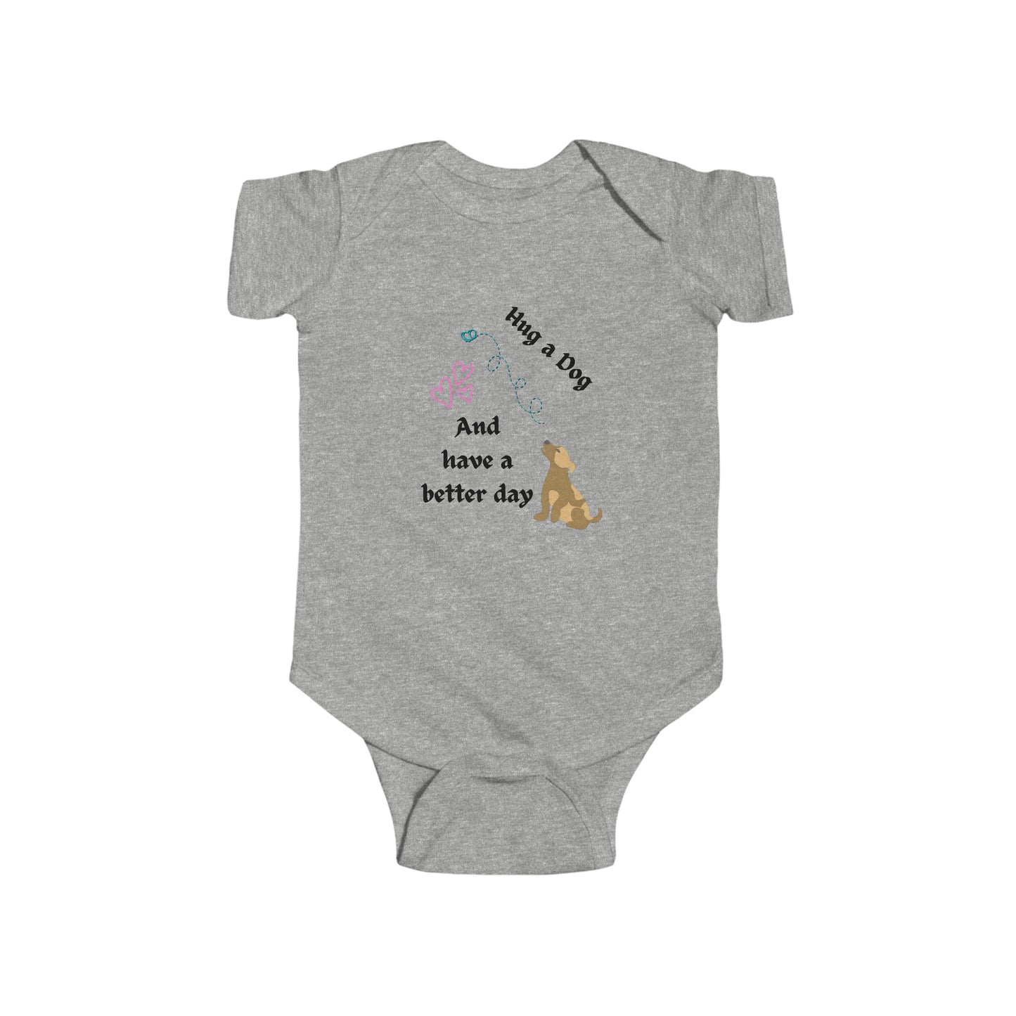 CatLady Grandma Baby Bodysuit With Fun "Hug a dog..." Design, Cat Lover Mom Grandma Gift, 4 Colors