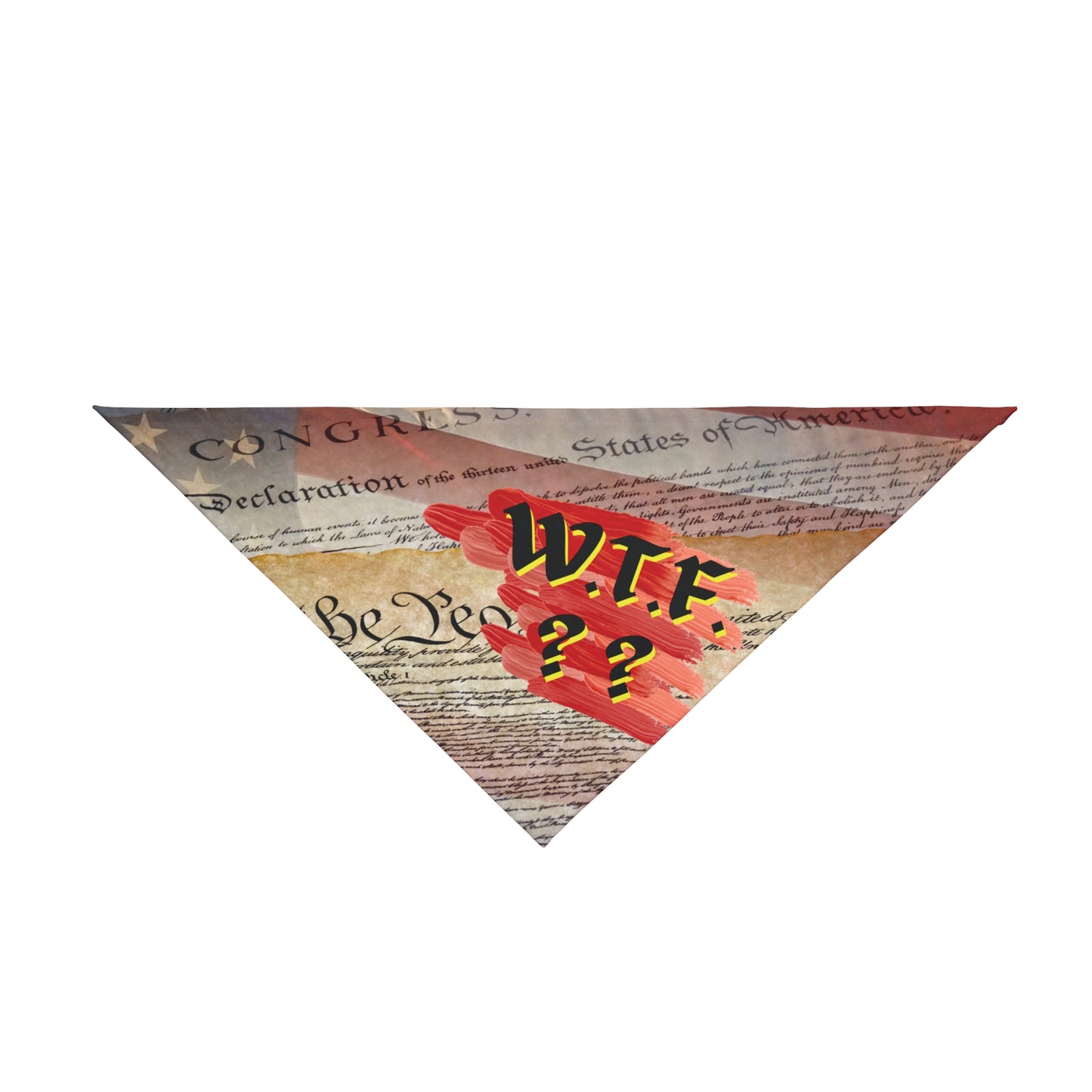 Political Pet Bandana With Constitution And "WTF" Slogan, Makes Strong Pro-Democracy Statement, Perfect For Peaceful Protests Anti-Fascism Events