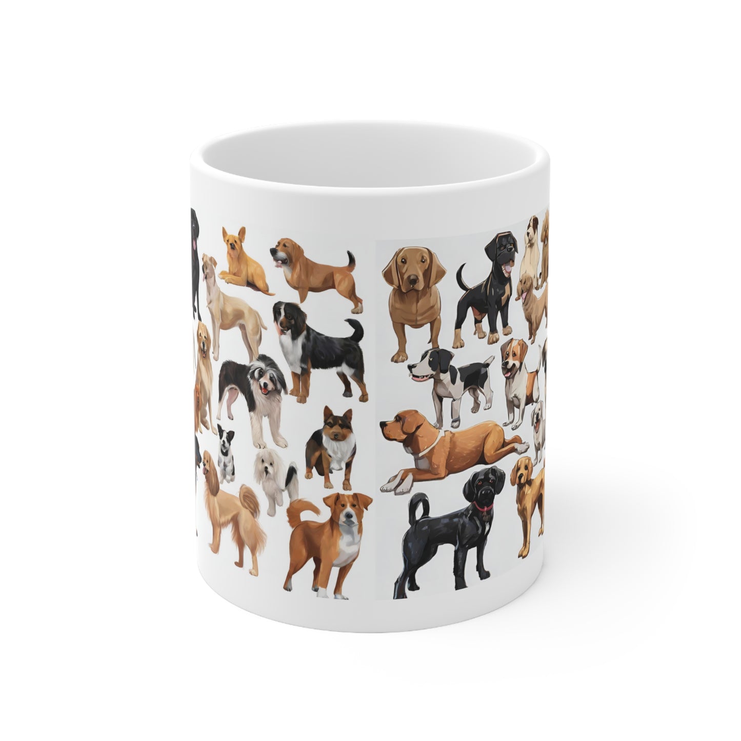 Dog Mom Coffee Mug With Fun "Bunch of Dogs" Design, Great Pet Lover Dog Mom Gift, Ceramic, 11oz