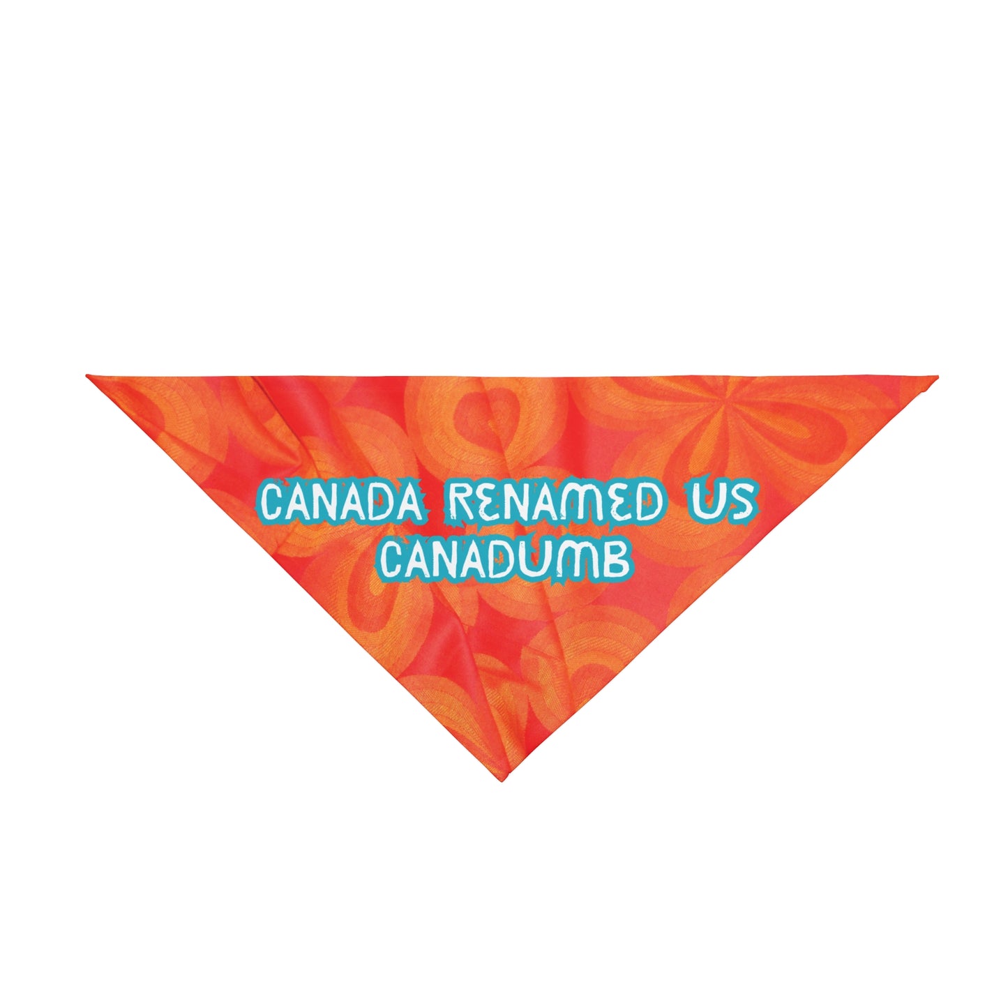 Fun Political Pet Bandana With Humorous "Canadumb" Slogan, Bright Orange Style, Great Gift For Pro-Democracy Dog Moms