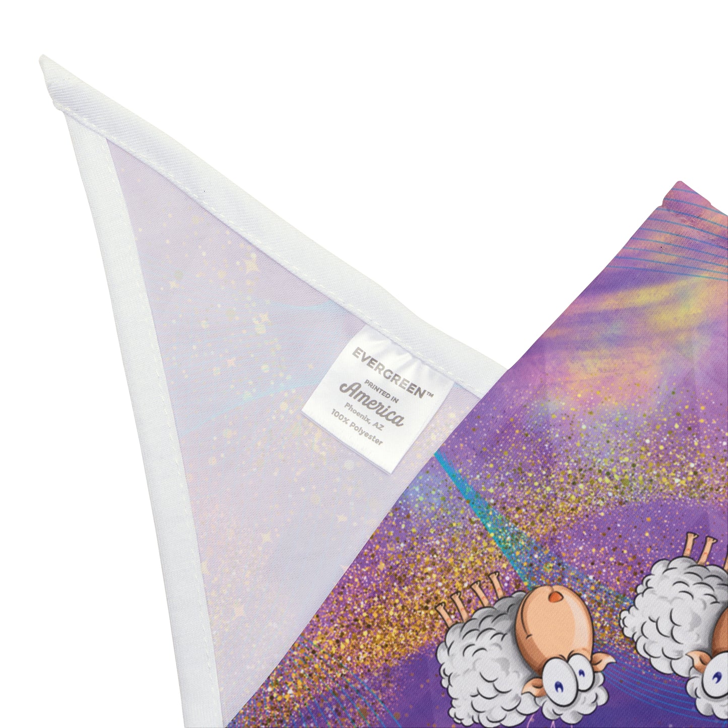 Purple "I Love People But Bite Sheeple" Political Pet Bandana, Cute & Clever Sheep Design Encourages Humans To Resist "Group Think" And Fight Fascism, Great For Parties And Pro-Democracy Gatherings