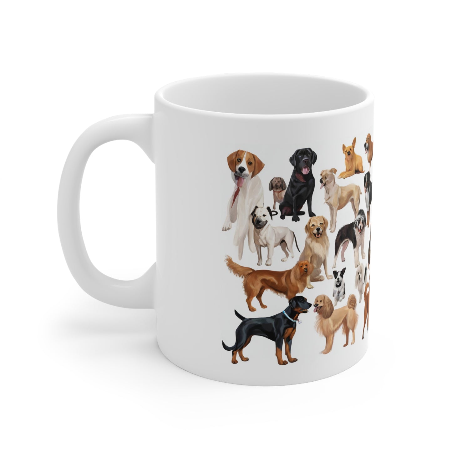 Dog Mom Coffee Mug With Fun "Bunch of Dogs" Design, Great Pet Lover Dog Mom Gift, Ceramic, 11oz