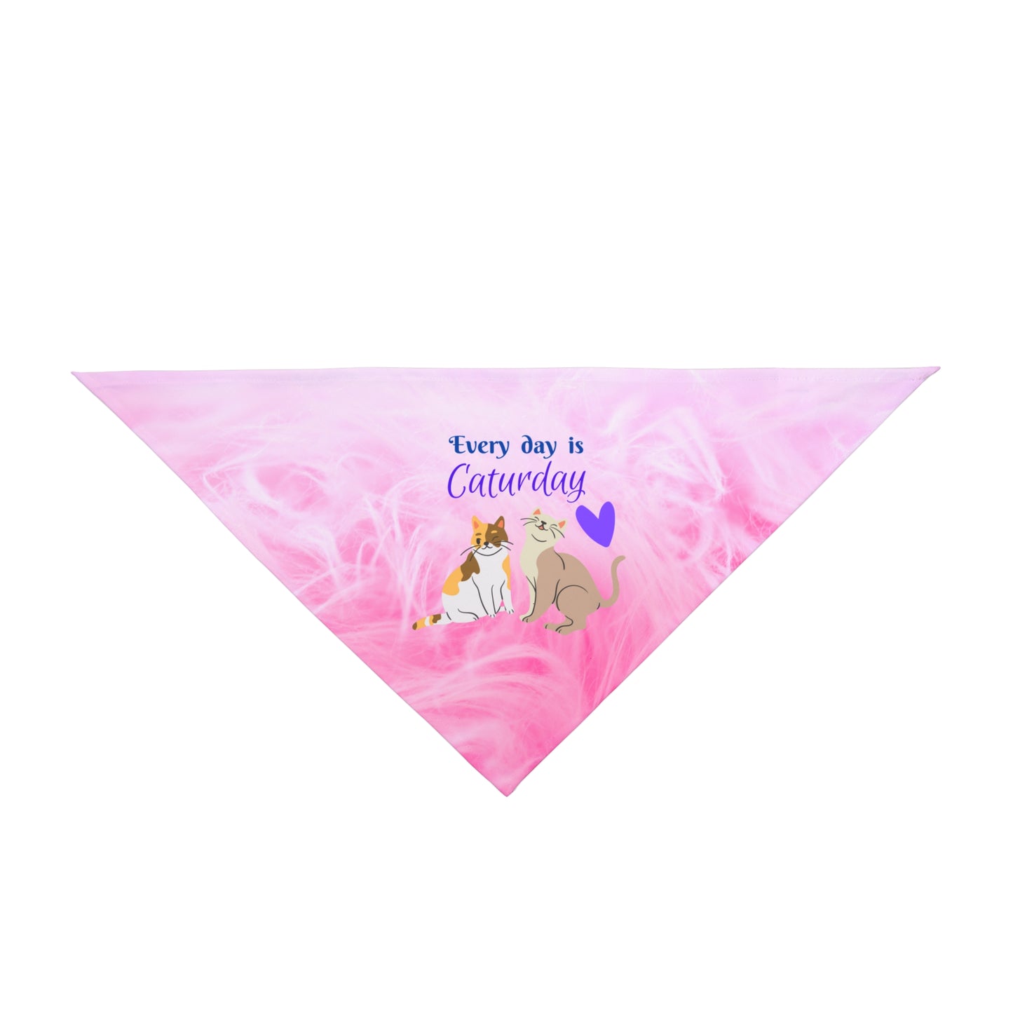 Hot Pink "Every day is Caturday" Party Pet Bandana, Animal Lover Dog Cat Mom Gift