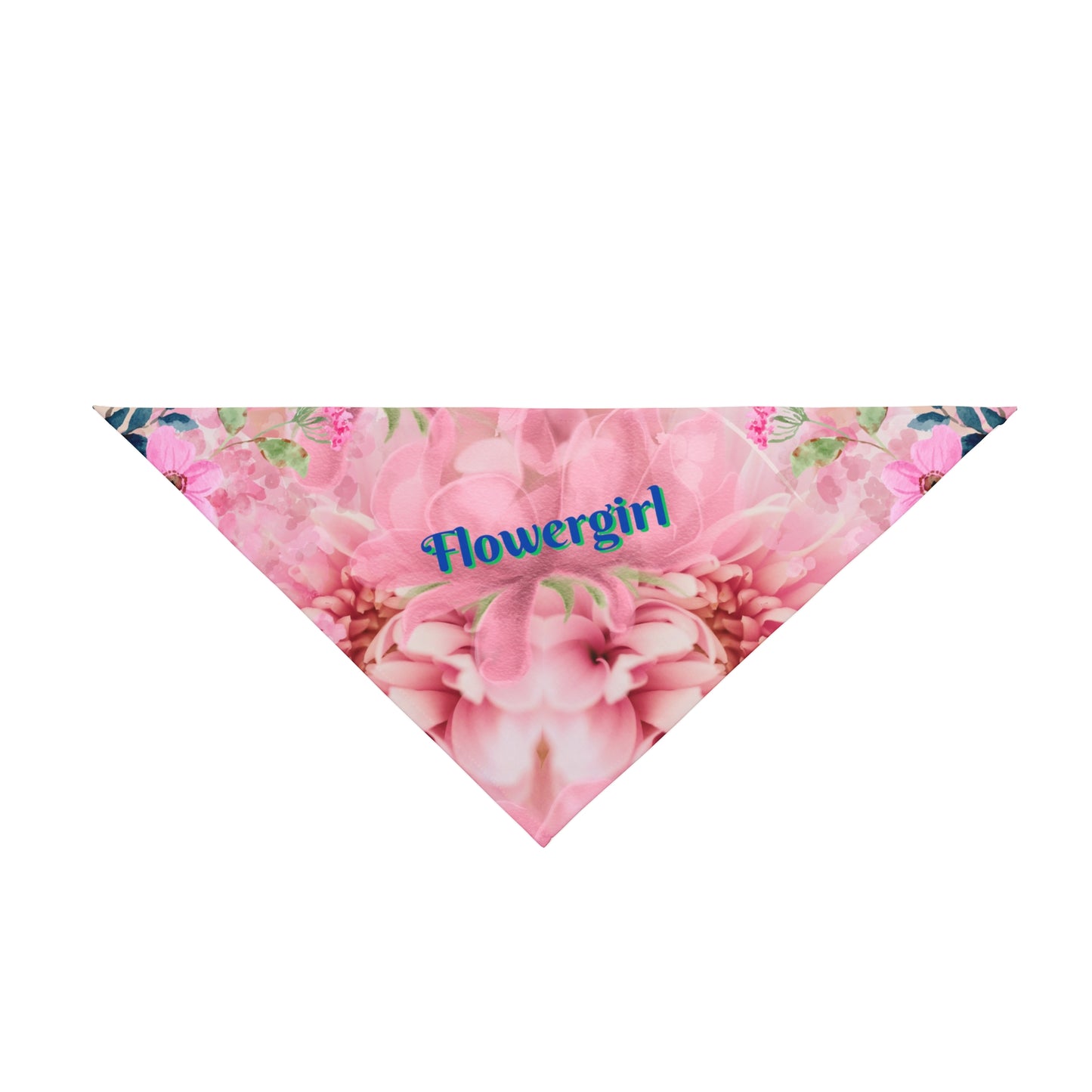 Classic Pink Floral "Flowergirl" Pet Bandana, Bridal Engagement Wedding Pet Fashions, Cat Lady Dog Mom Bride Groom Gift