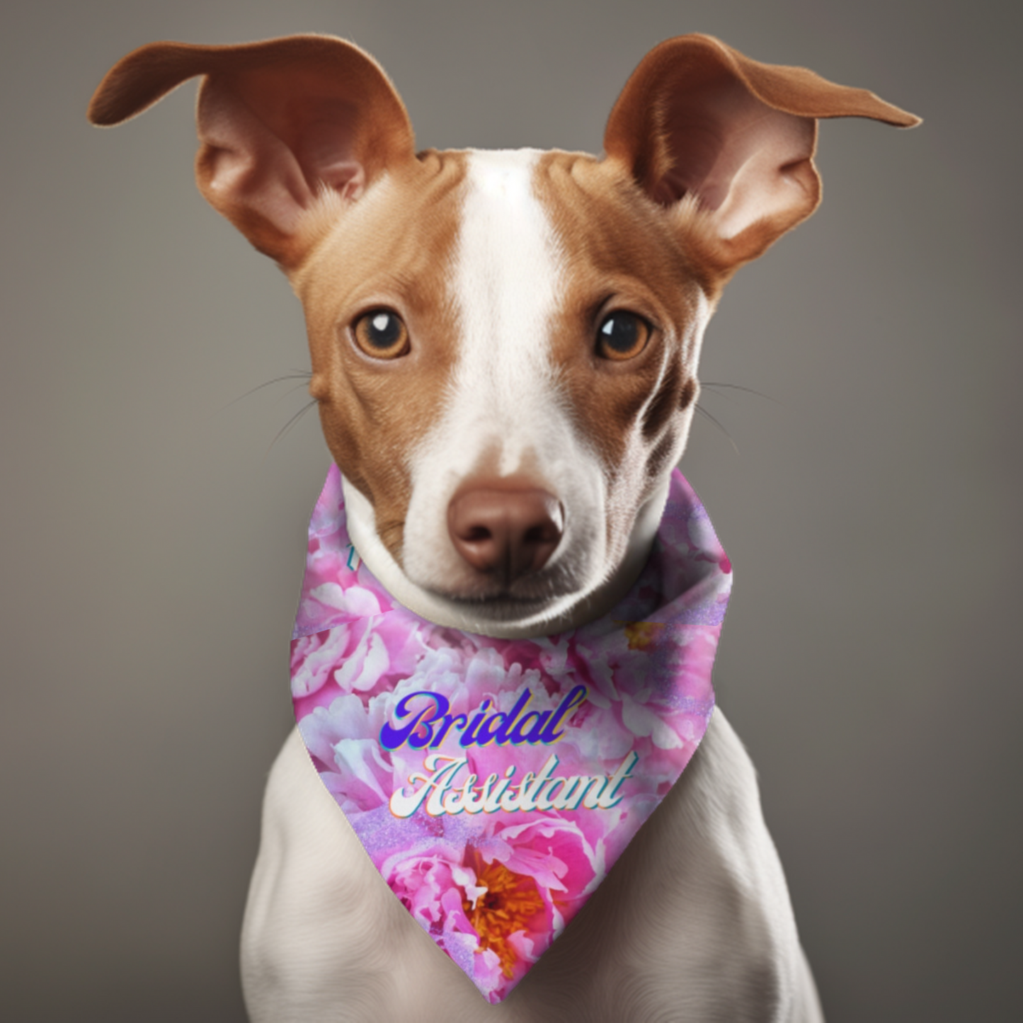 Colorful Floral "Bridal Assistant" Decorative Pet Bandana, Cat Dog Partywear, Engagement Wedding CatLady Dog Mom Gift For Bride
