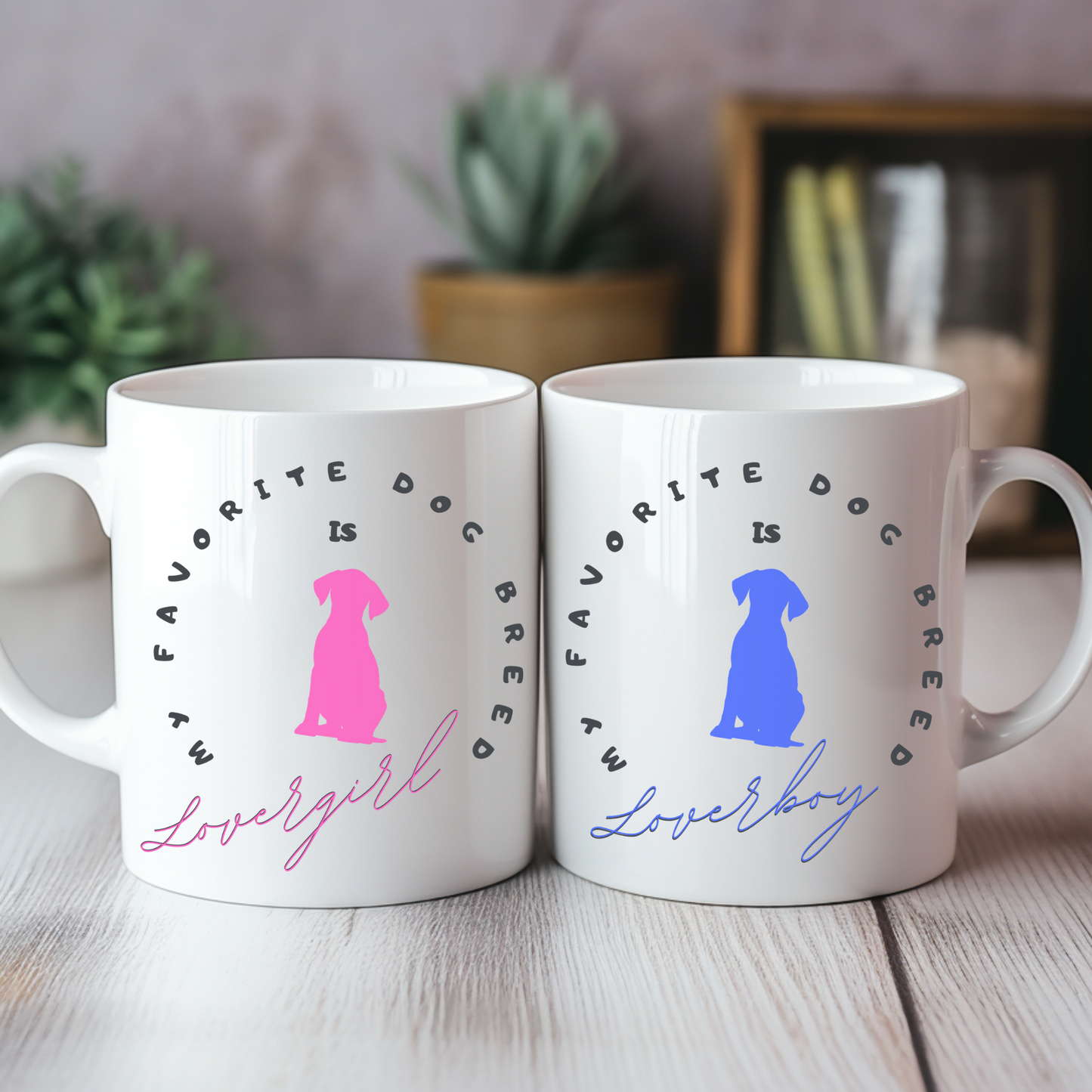 Dog Lover Coffee Mug with Fun "My Favorite Breed is Lovergirl" Slogan, Dog Mom Pet Lover Gift, Ceramic, 11oz