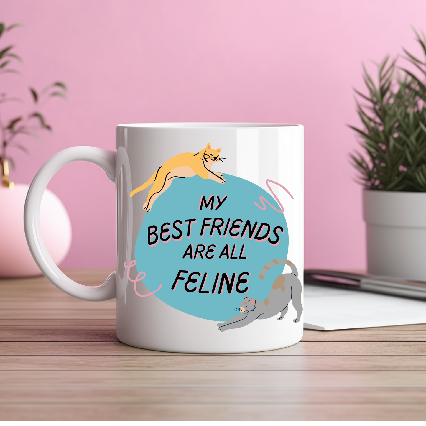 Canvas Cat Lady Tote–"My Best Friends Are All Feline" Slogan