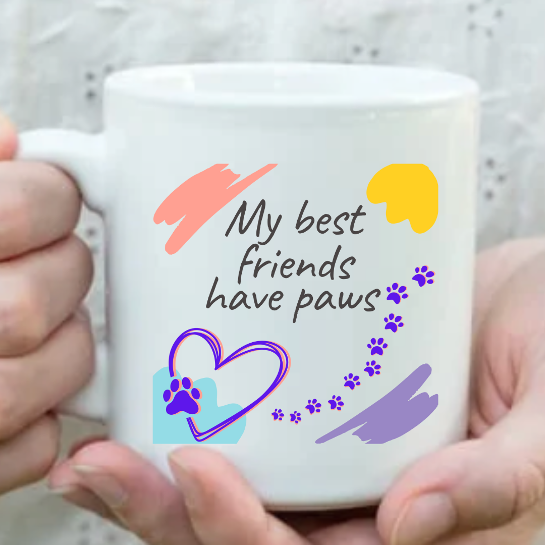 Pet-Lover Patio Pillow, "My Best Friends Have Paws" Design, UV- and Mildew-Resistant