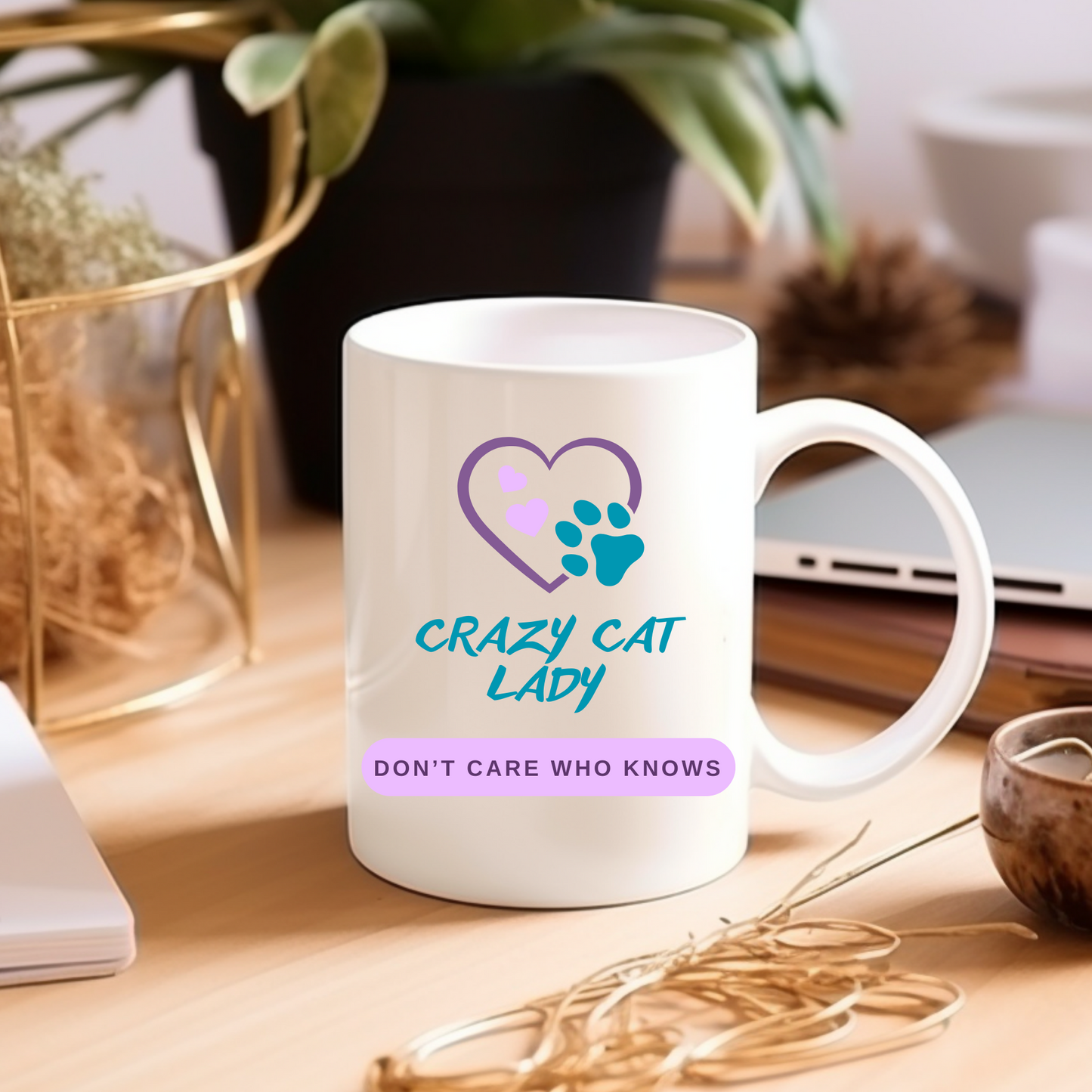Classic and Honest "Crazy Cat Lady" Coffee Mug is a Badge of Honor for Fans of the Felines, Great Cat Mom Pet Lover Gift, Ceramic, 11oz