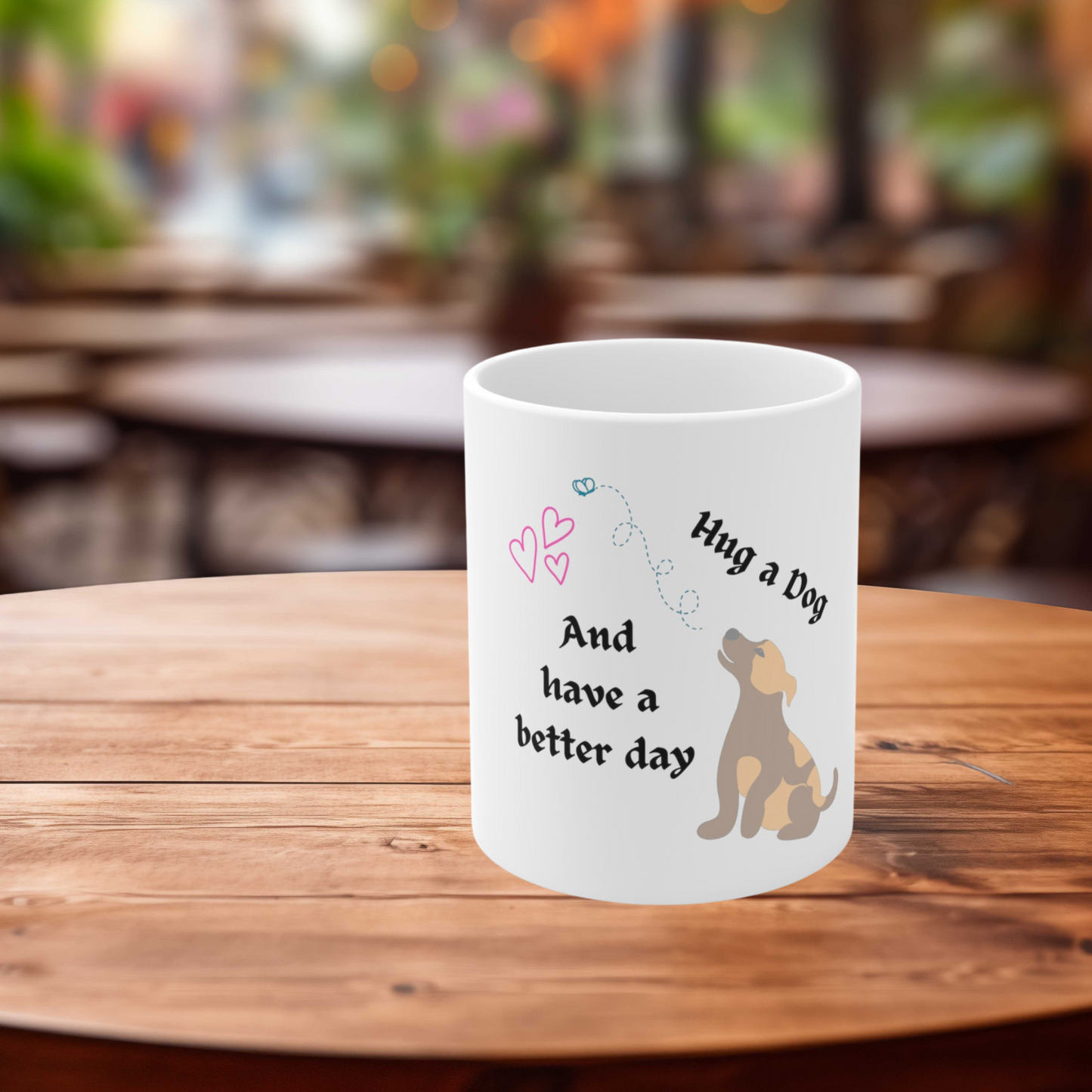 Canvas Dog Mom Tote - "Hug A Dog ..." Slogan & Design