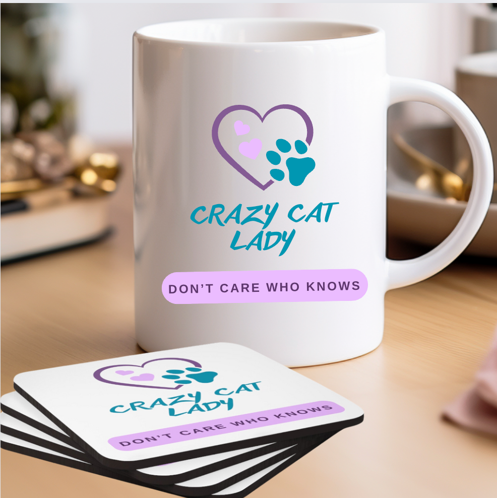 Classic and Honest "Crazy Cat Lady" Coffee Mug is a Badge of Honor for Fans of the Felines, Great Cat Mom Pet Lover Gift, Ceramic, 11oz