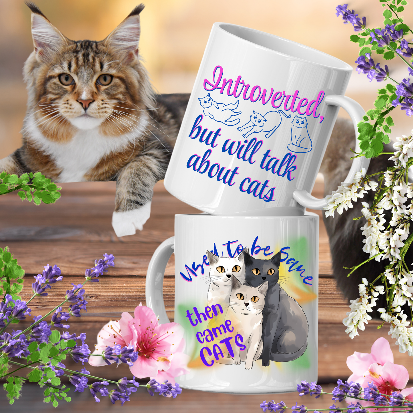 Fun And Slightly-Antisocial Cat Mom Mug States The Obvious With Its "People Are Overrated" Design, Great Cat Lady Gift, White Ceramic, 15oz