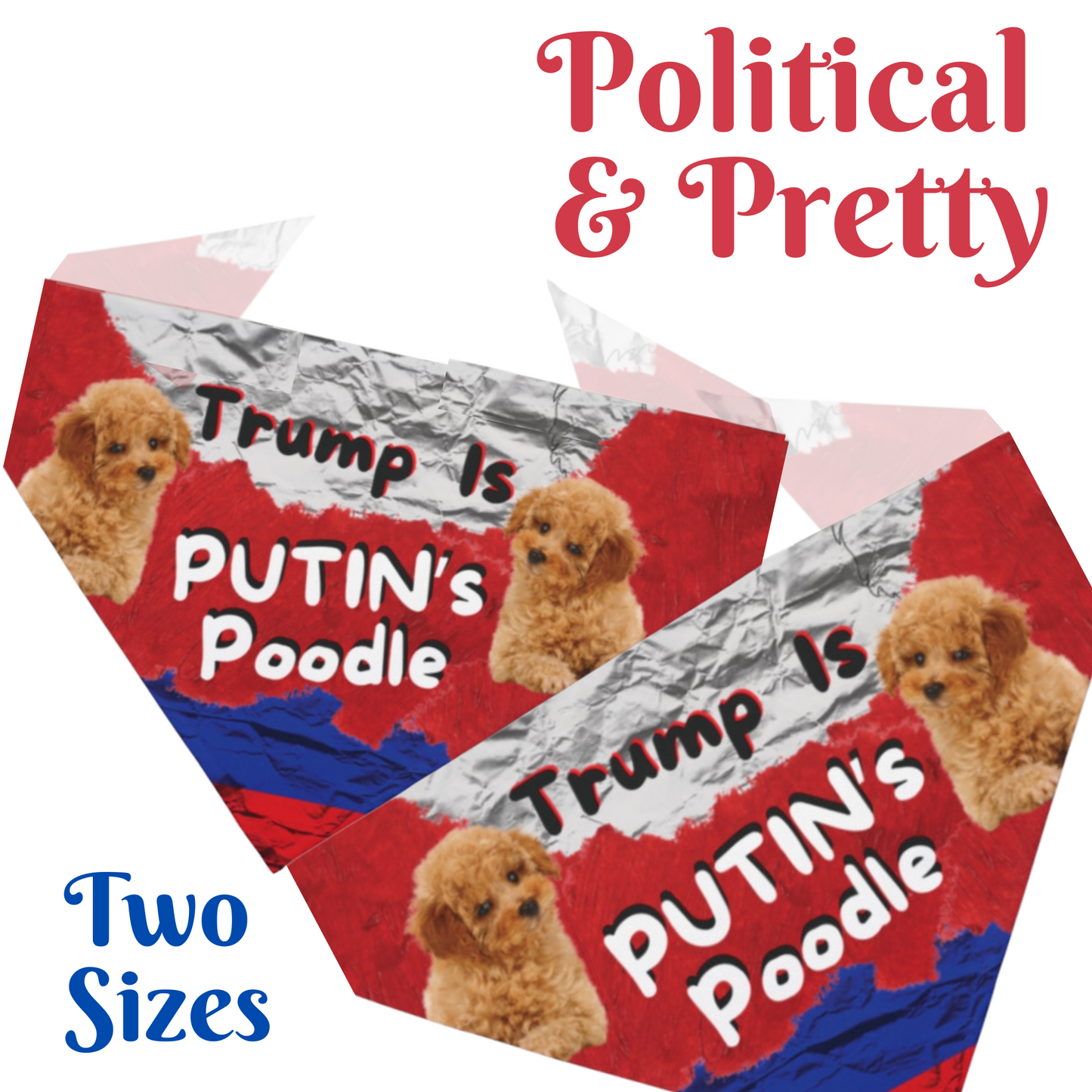 Pro-Democracy Political Pet Bandana With Fun PUTIN's PUPPET Slogan Perfect For Anti-Fascist Peaceful Protests And Dog Walks Political Dog Mom Gift