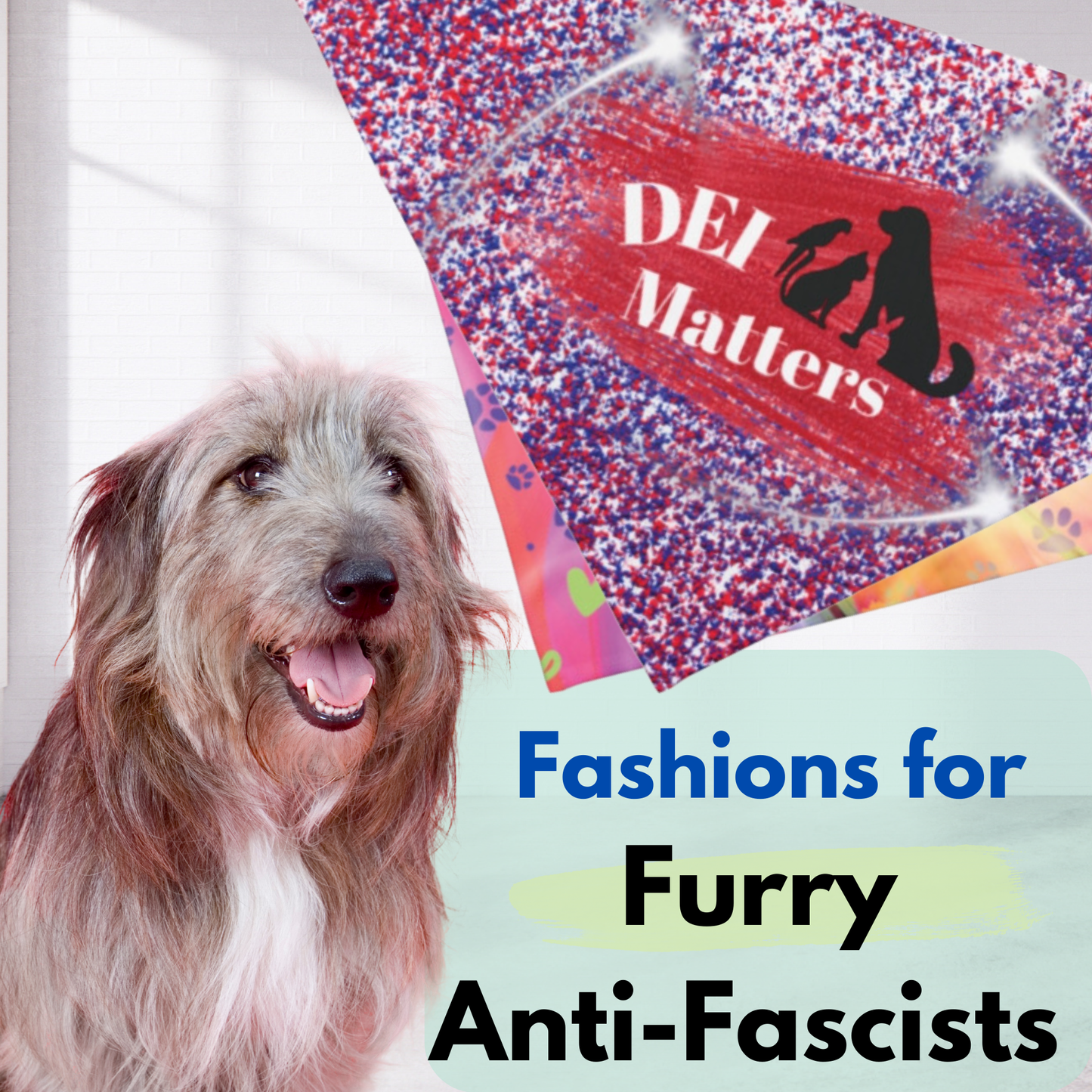 Pro-Democracy Pet Bandana With DEI MATTERS Slogan Celebrates Diversity For People And Pets Patriotic Blue Star-Spangled Design Dog Mom Gift