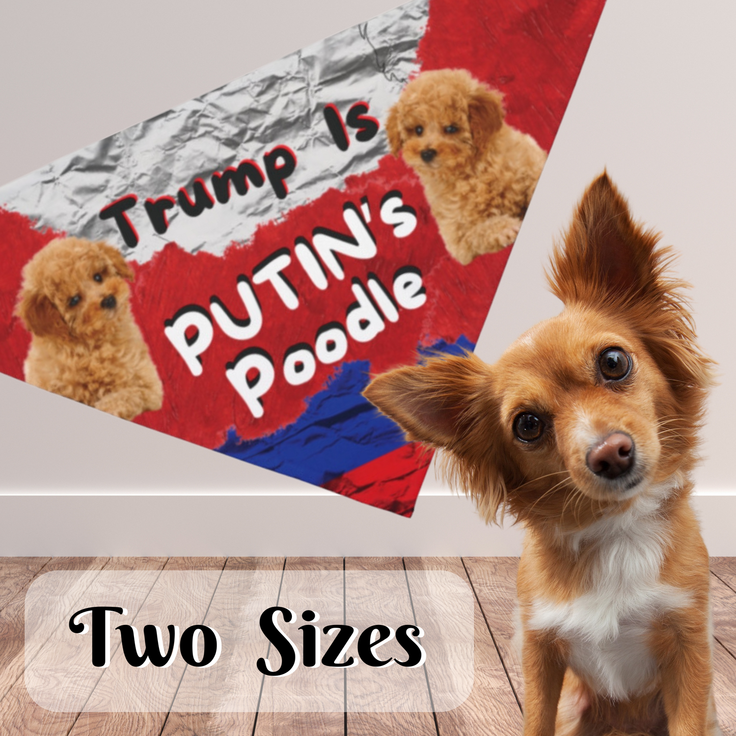 Pro-Democracy Political Pet Bandana With Fun PUTIN's PUPPET Slogan Perfect For Anti-Fascist Peaceful Protests And Dog Walks Political Dog Mom Gift