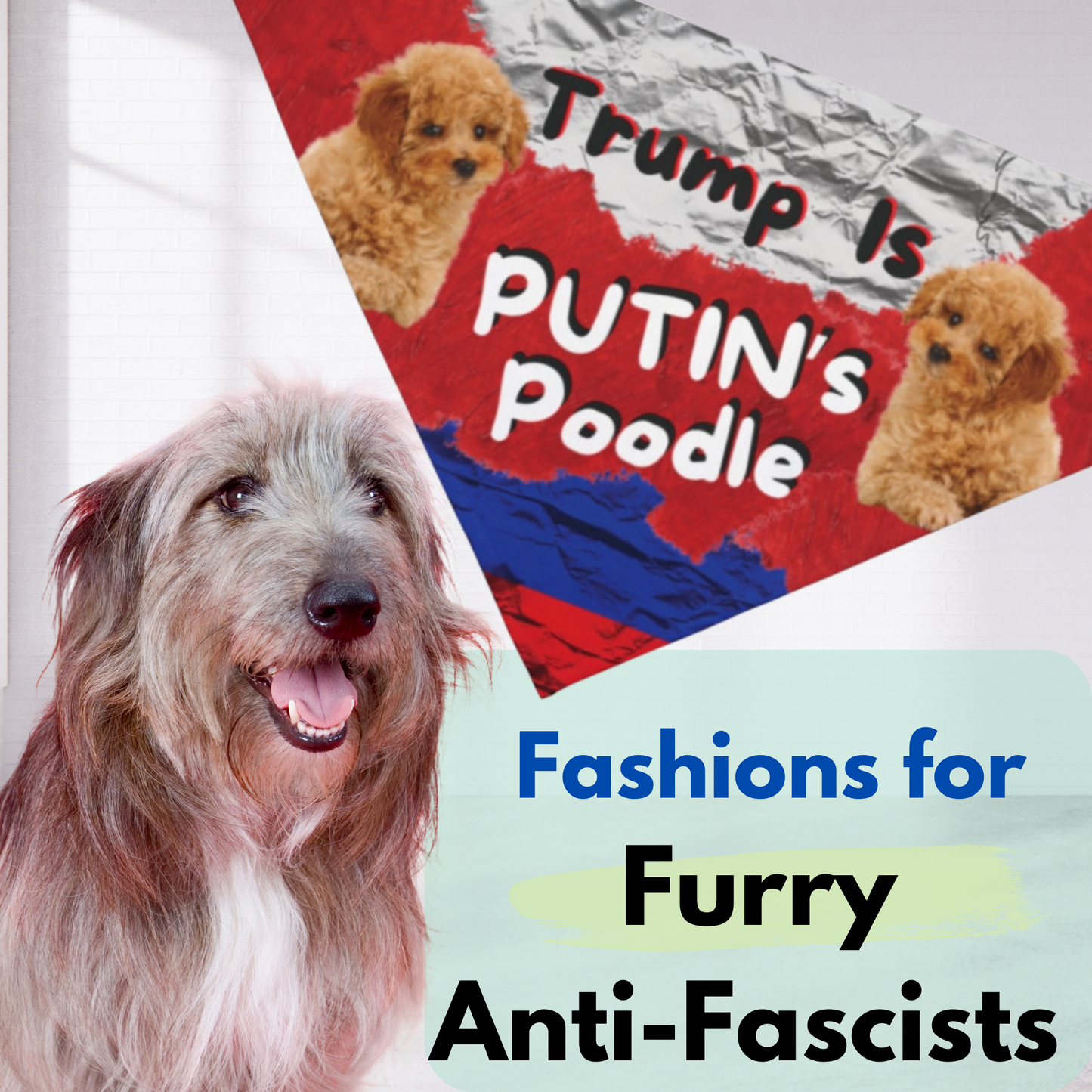 Pro-Democracy Political Pet Bandana With Fun PUTIN's PUPPET Slogan Perfect For Anti-Fascist Peaceful Protests And Dog Walks Political Dog Mom Gift