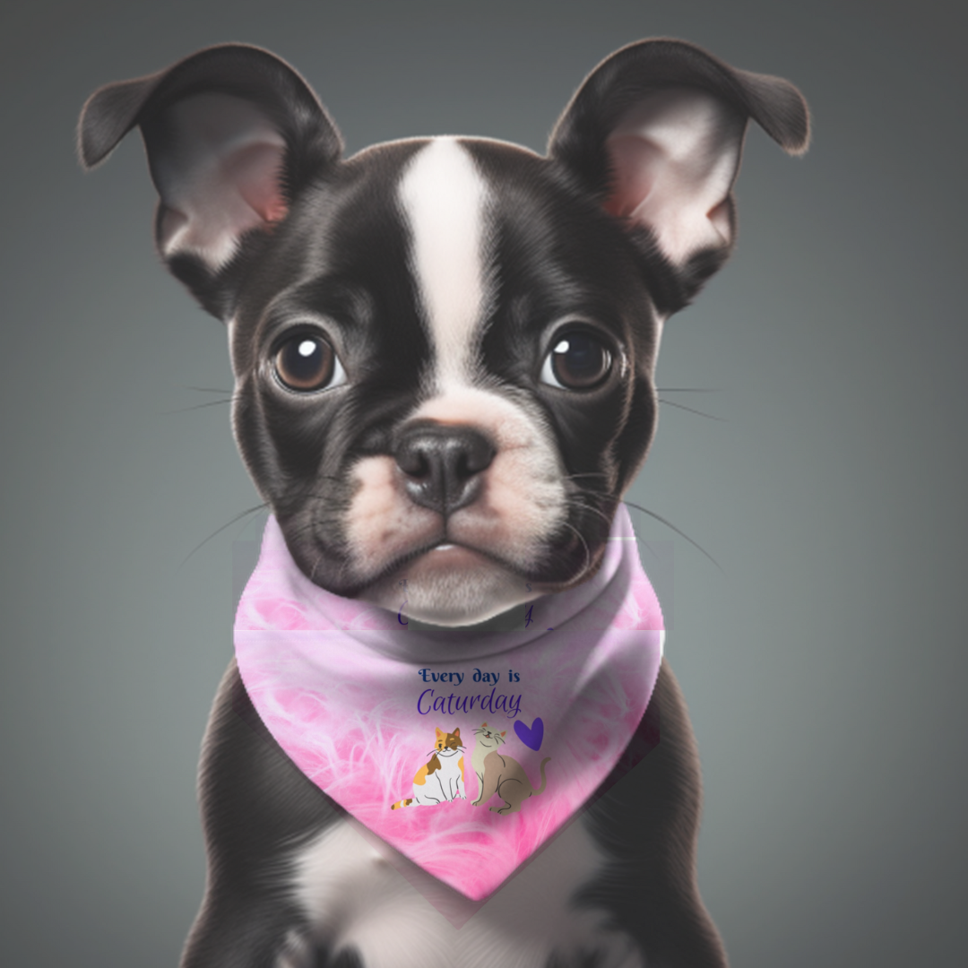 Canvas On-the-Go Wrist Purse for Cat Ladies - "Caturday" Design (Pink)