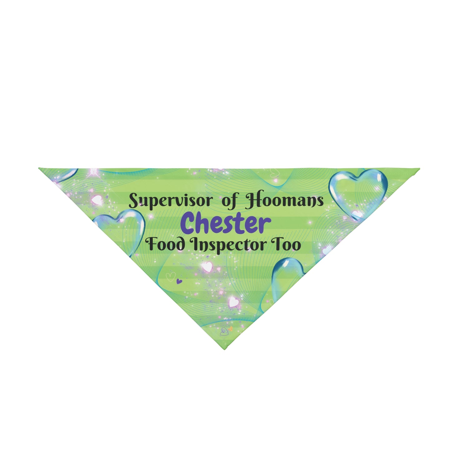 Neon Green Customizable Pet Bandana with Funny "Supervisor of Hoomans" Design, Personalize Text, Special Occasion Pet Accessory, Pet Lover Dog Mom Gift