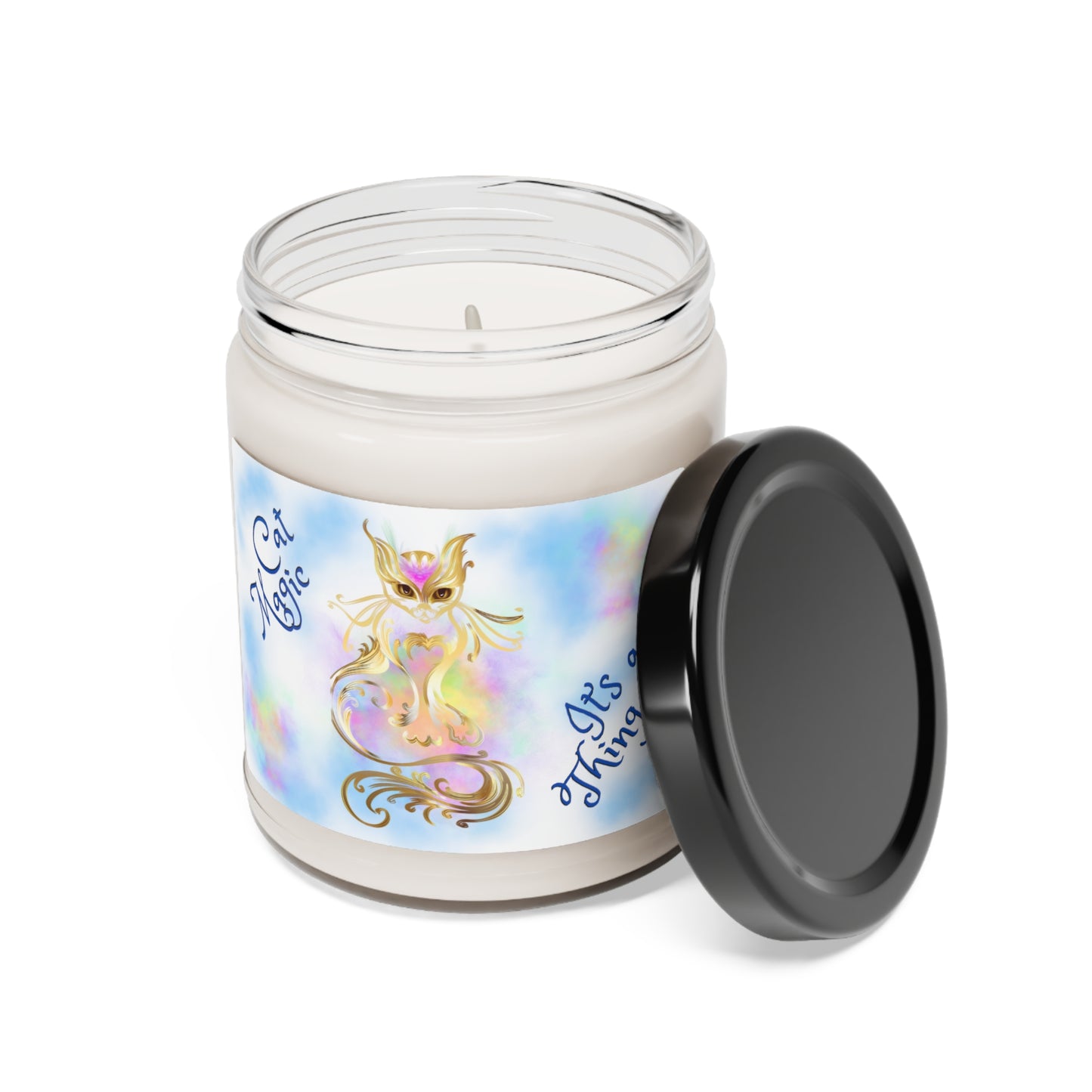 Scented Soy Candle,  Unique "Cat Magic, It's A Thing" Sublimation Design, Pet Lover Mom Gift, Kitchen Home Office Decor, 9oz