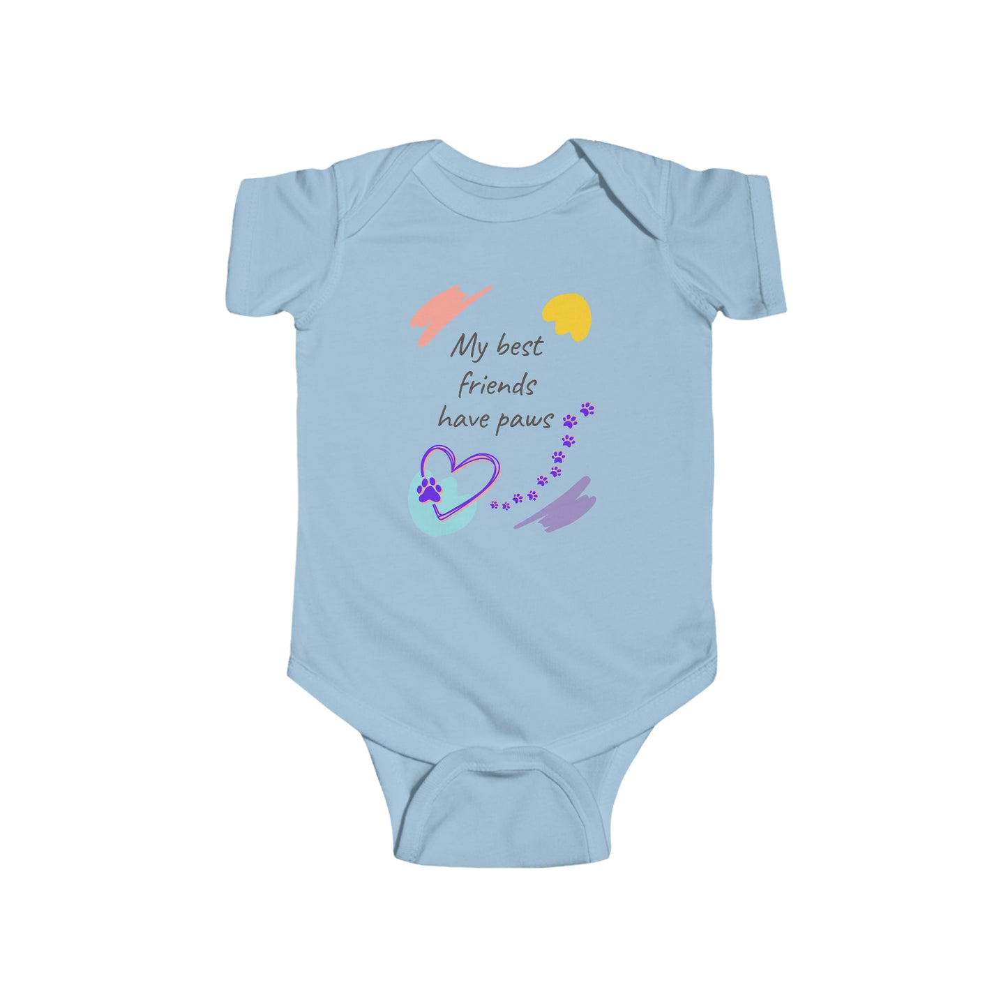"Cat-Lady Grandma" Baby Bodysuit, "My Best Friends Have Paws" Design, Cat Lover Mom Gift, 4 Colors