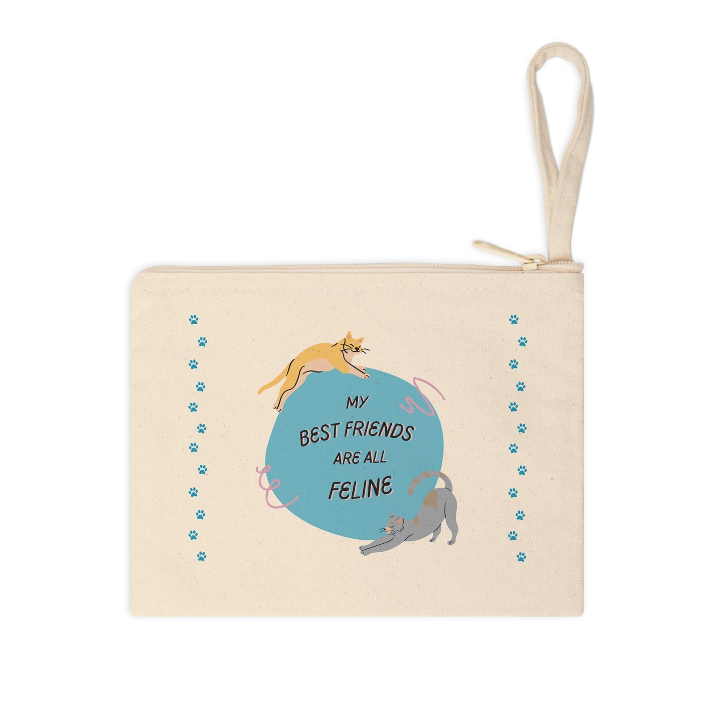 Canvas Wrist Purse for On-the-Go Cat Ladies - "Best Friends Are Feline"