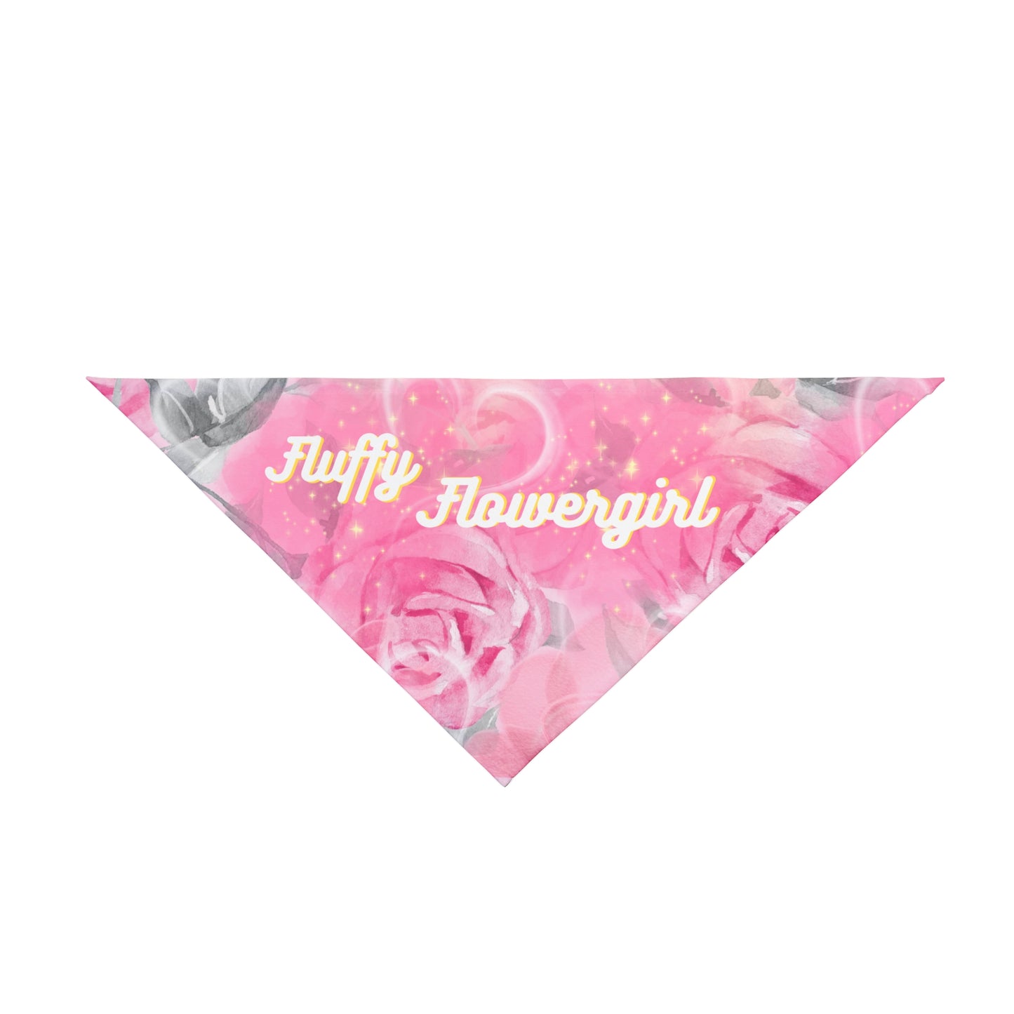 WeddingWhiskers Pink Floral "Fluffy Flowergirl" Pet Bandana, Bridal Shower Engagement Party, Gift For Bride, Groom, Dog Mom