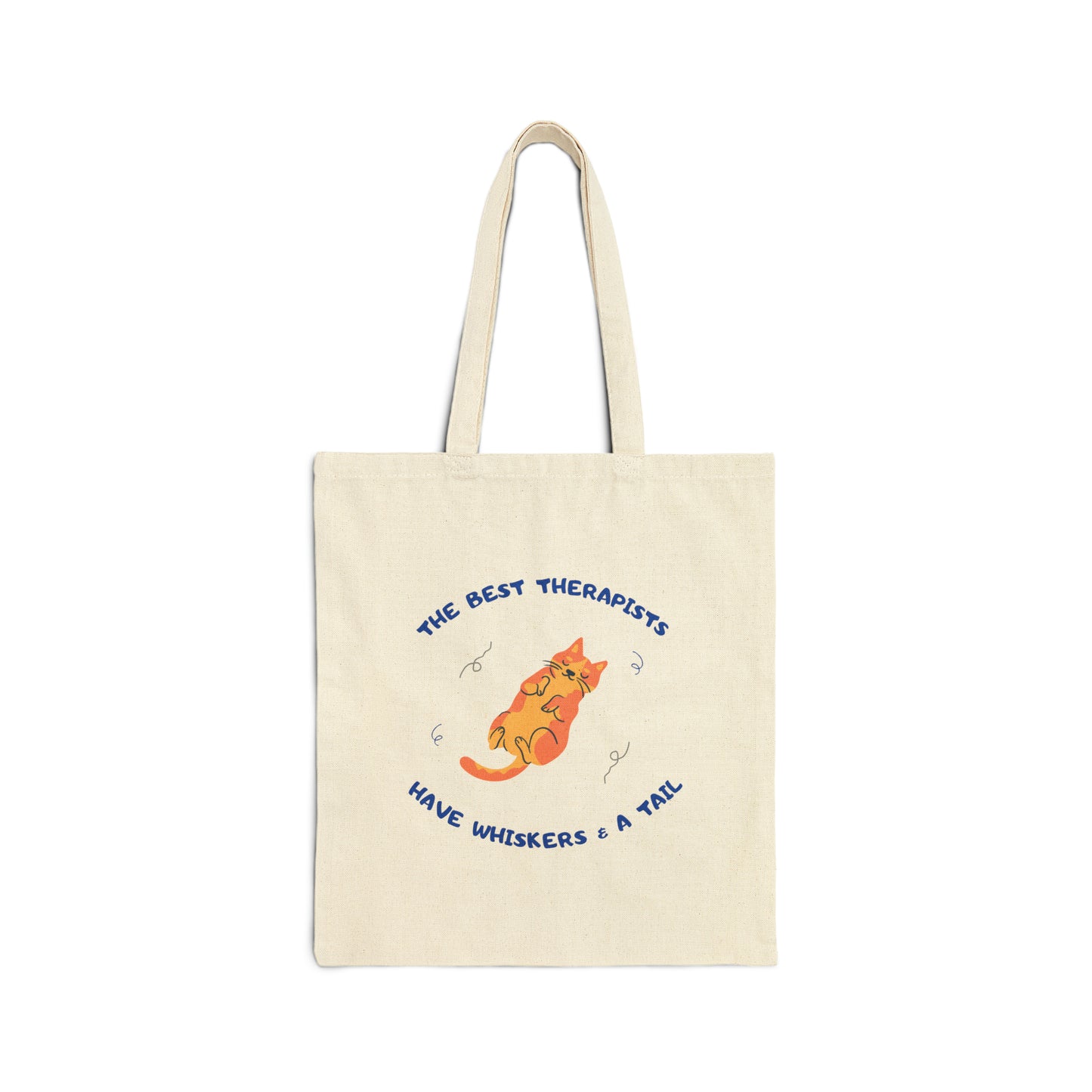 Canvas Dog Mom Tote - "Best Therapists Have Whiskers ..." Slogan