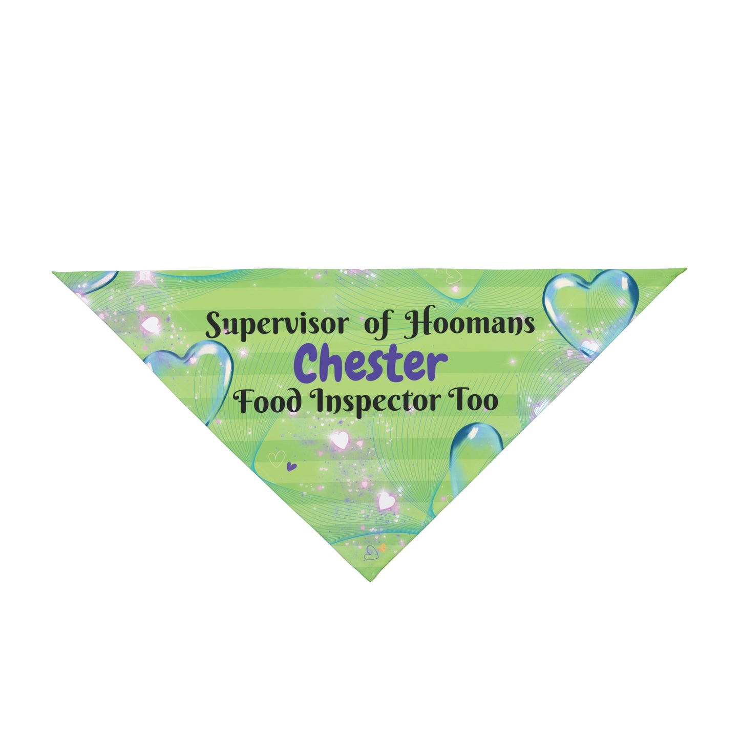 Neon Green Customizable Pet Bandana with Funny "Supervisor of Hoomans" Design, Personalize Text, Special Occasion Pet Accessory, Pet Lover Dog Mom Gift