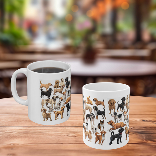 Cat Lady Mug for Dog Moms - "Bunch of Dogs" - Ceramic - 11oz